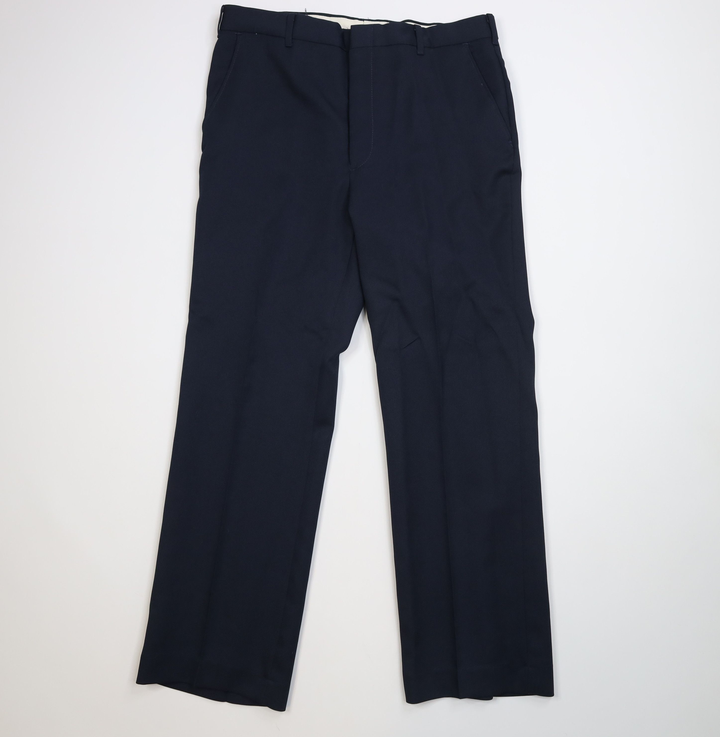 Vintage 70s Streetwear Flared Wide Leg Chino Pants Blue USA