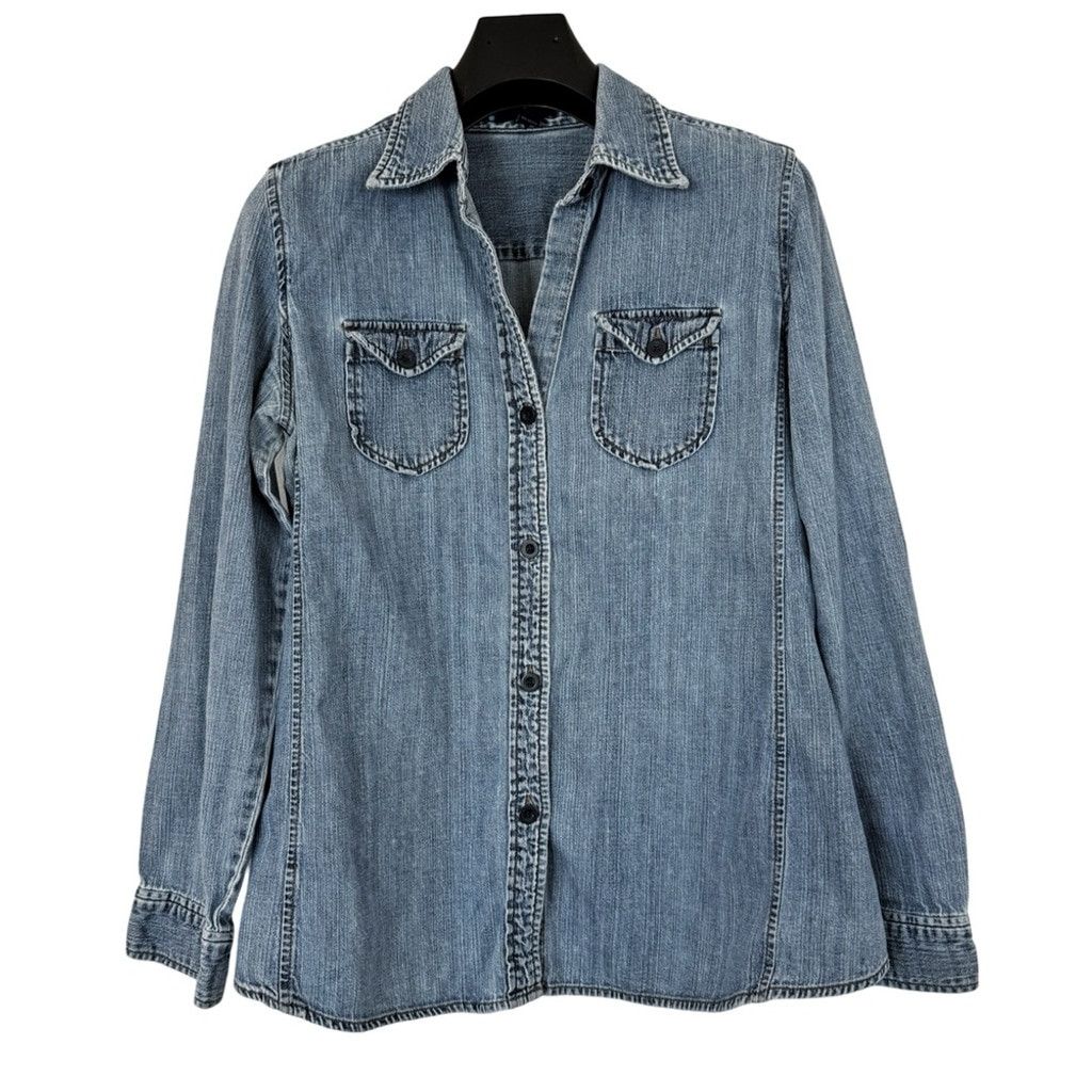 Gap GAP Women's Blue Super Cute/Chic Denim Button Down Shirt S Size S / US 4 / IT 40 - 2 Thumbnail