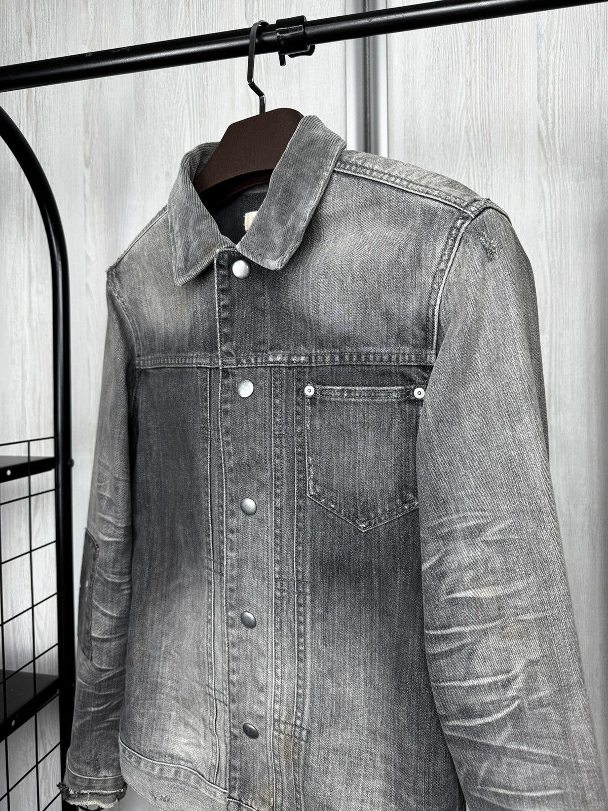Allsaints Allsaints faded distressed grey gault denim jacket size XS Size US XS / EU 42 / 0 - 5 Thumbnail