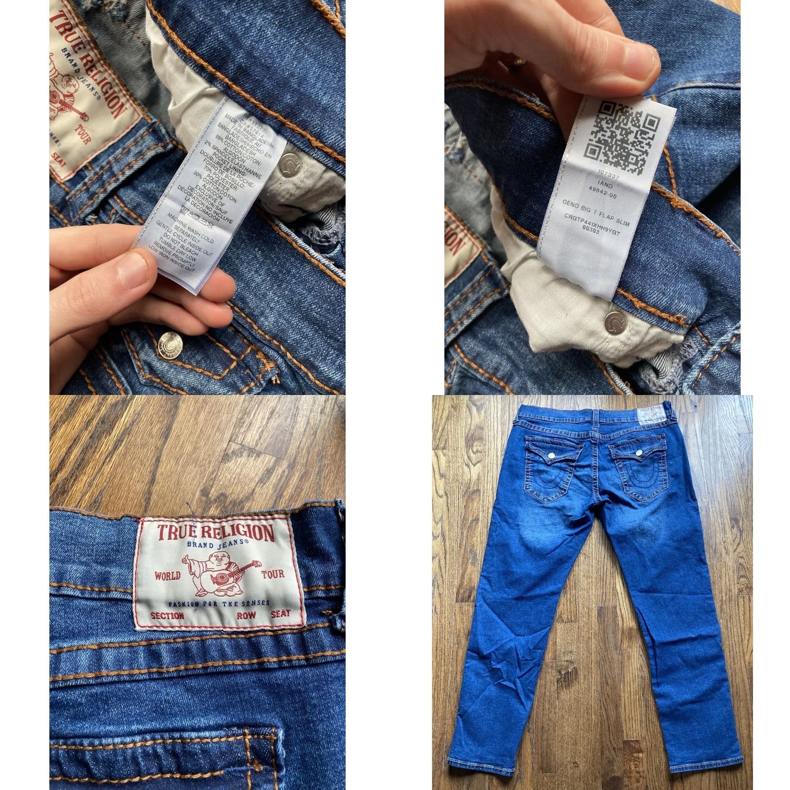 True Religion True Religion Jeans Mens Size 38x32 Slim Straight Blue Denim Regular Inseam 32 Pockets World Tour Size US 38 / EU 54 - 8 Thumbnail
