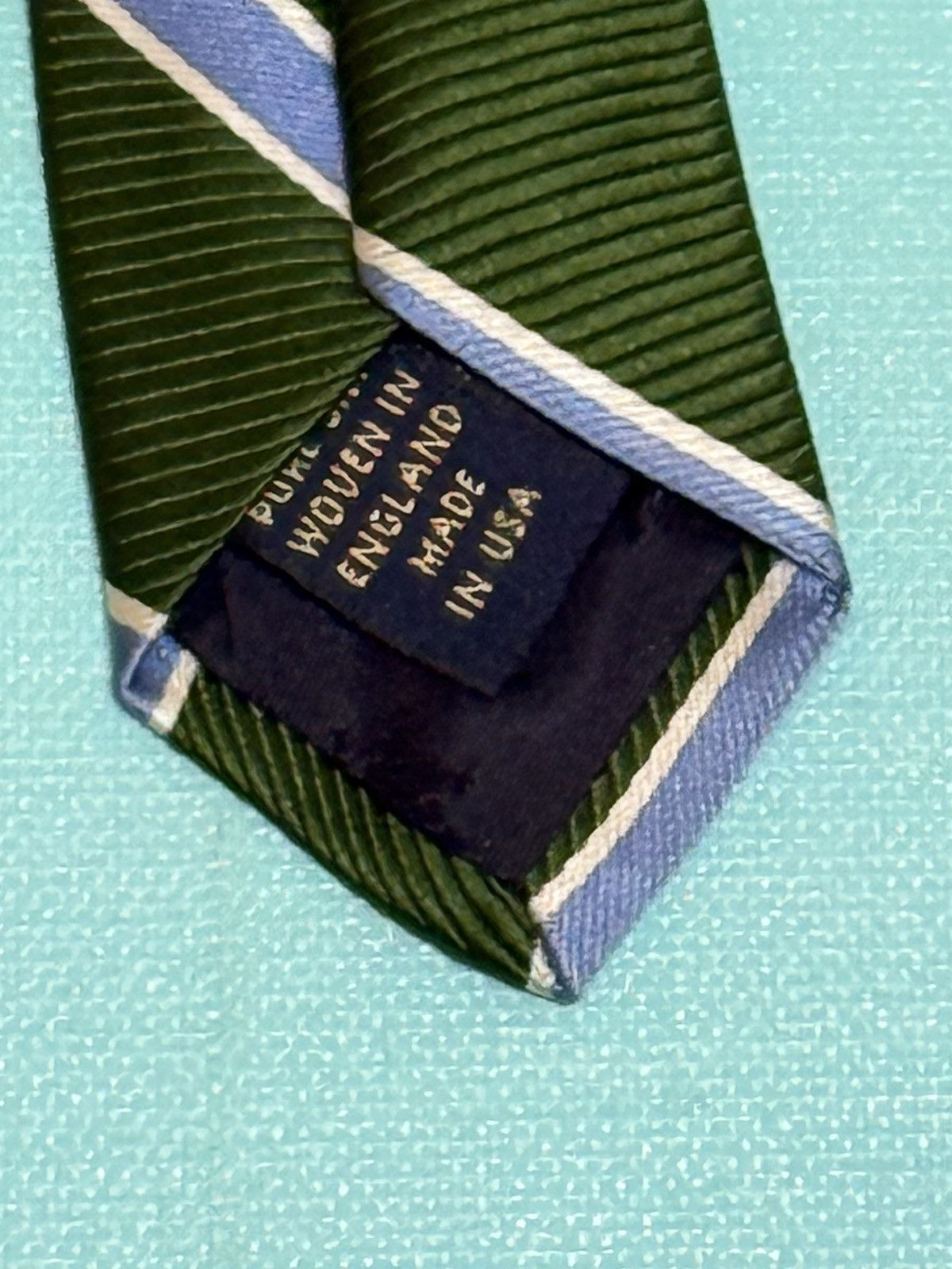Brooks Brothers Brooks Brothers Green, blue and white Stripe Neck Tie Silk Size ONE SIZE - 6 Thumbnail