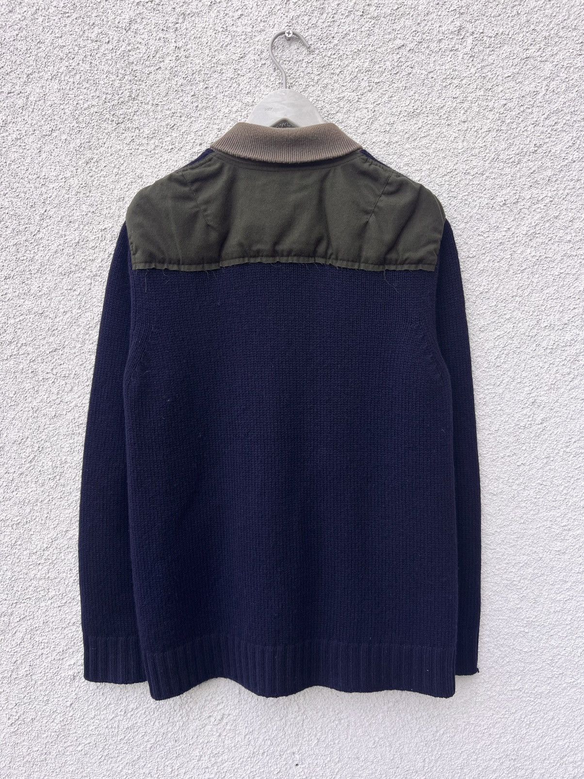 Sacai Sacai Wool Military Sweater Navy Olive Trim Size 2 Size US M / EU 48-50 / 2 - 2 Thumbnail