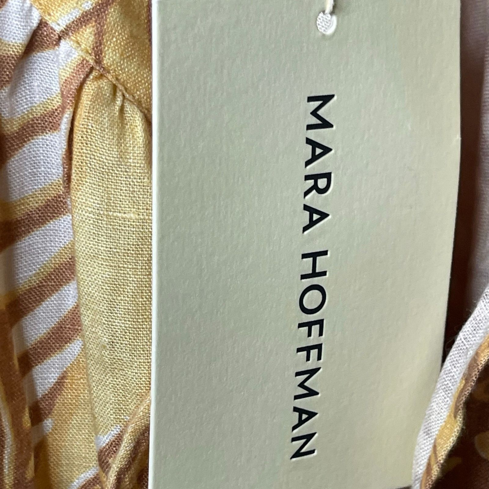 Mara Hoffman MARA HOFFMAN Lysa 100% Linen Belted Dress In Yellow Multi 3X Size 3XL / US 20-22 - 12 Thumbnail