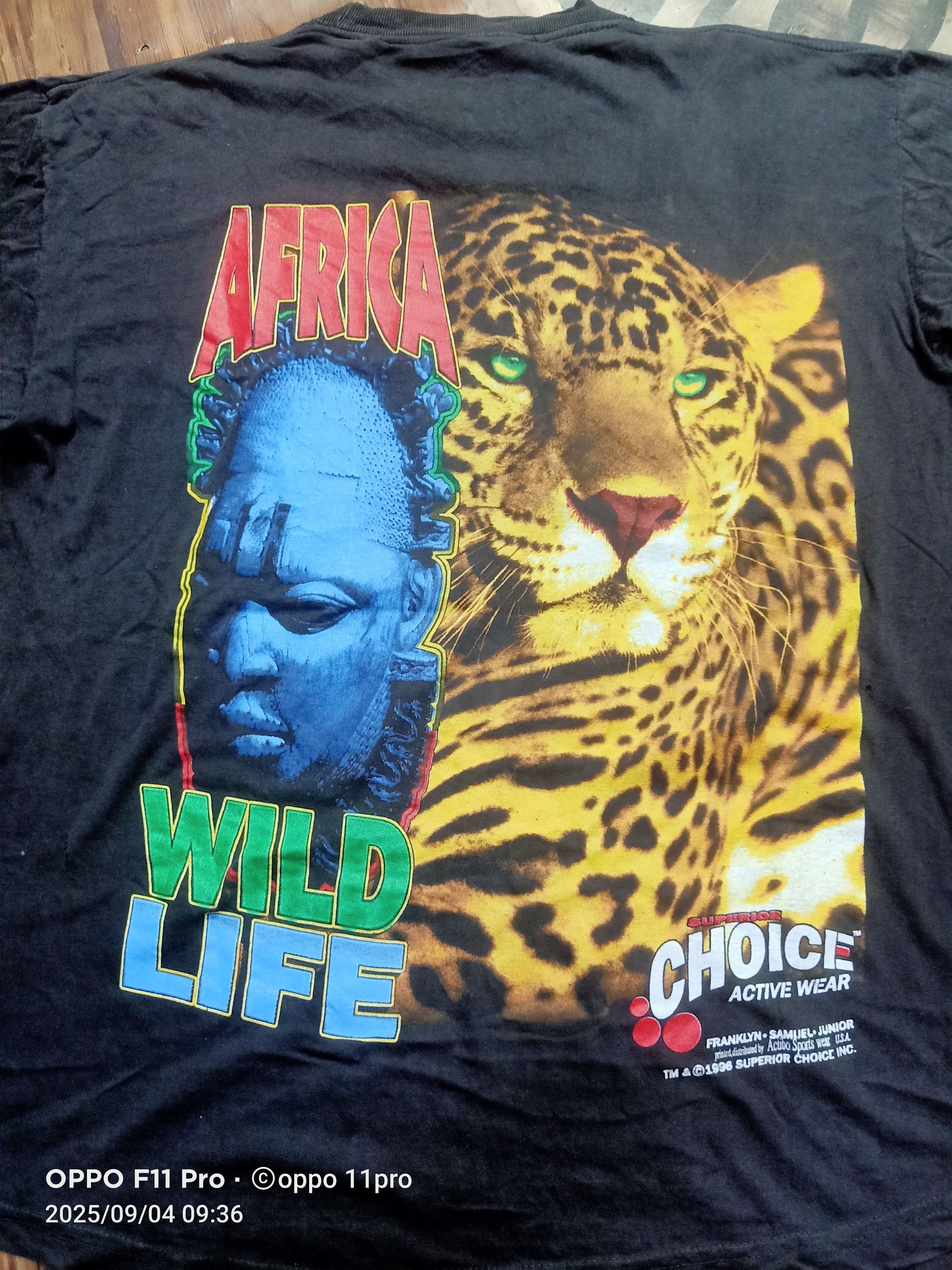 Vintage 🌟 Active Wear Superius Arfica Wildlife Animal Tee 🌟 Size US XL / EU 56 / 4 - 10 Thumbnail