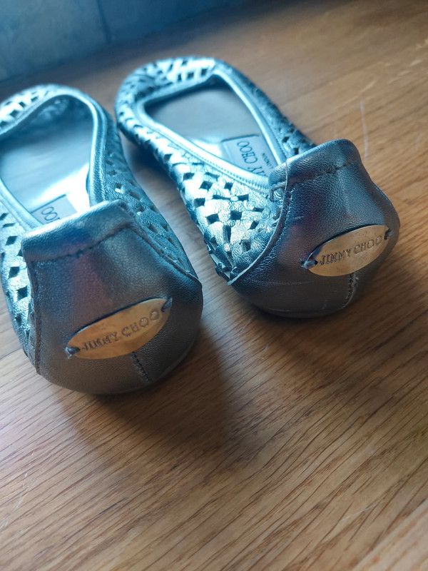 Jimmy Choo Jimmy Choo silver leather ballet flats 2.5 Size US 4.5 / IT 34.5 - 3 Thumbnail