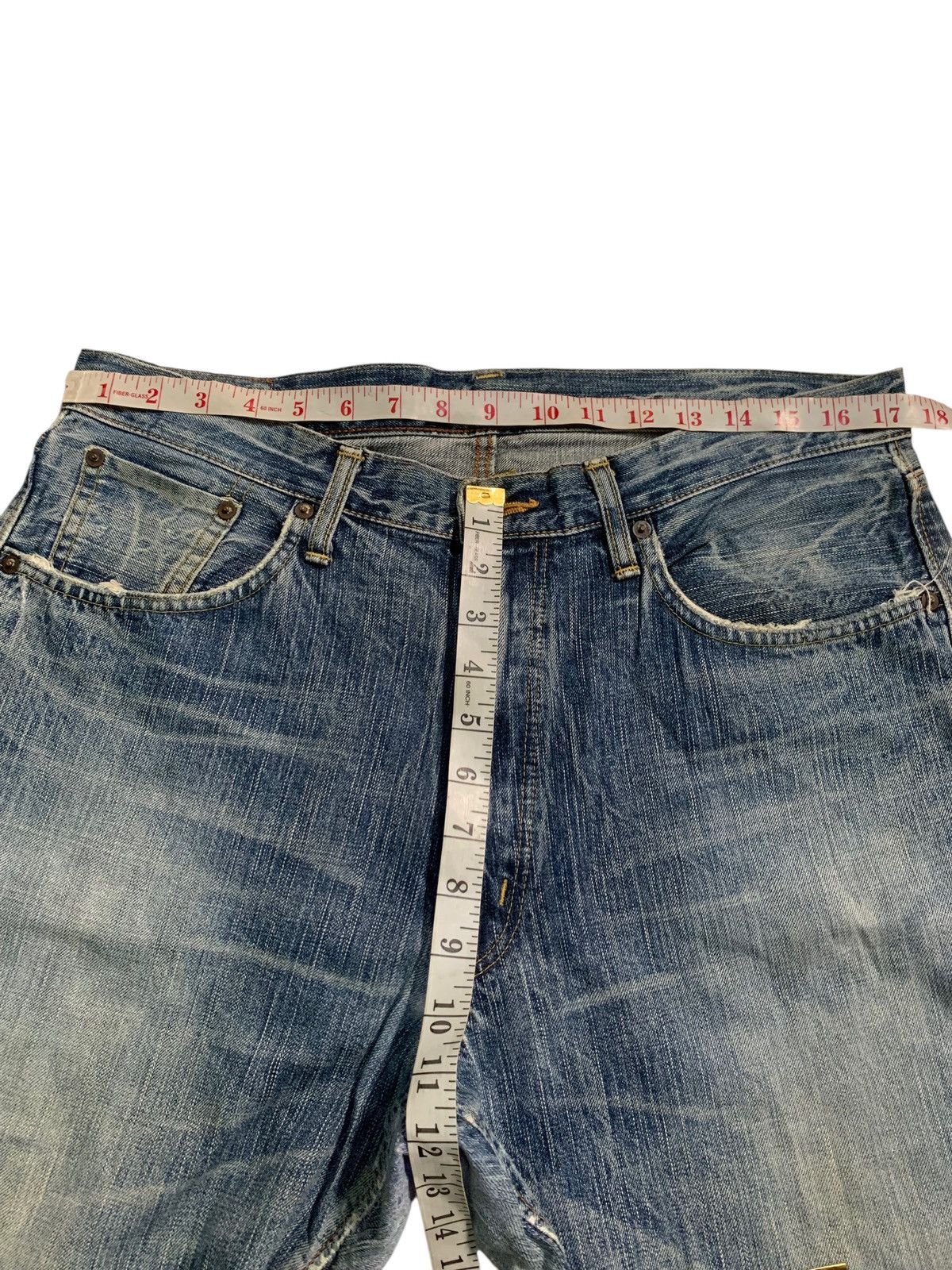 Japanese Brand VINTAGE EDWIN 505Z SELVEDGE RUSTY JAPANESE DISTRESSED DENIM Size US 35 - 24 Thumbnail