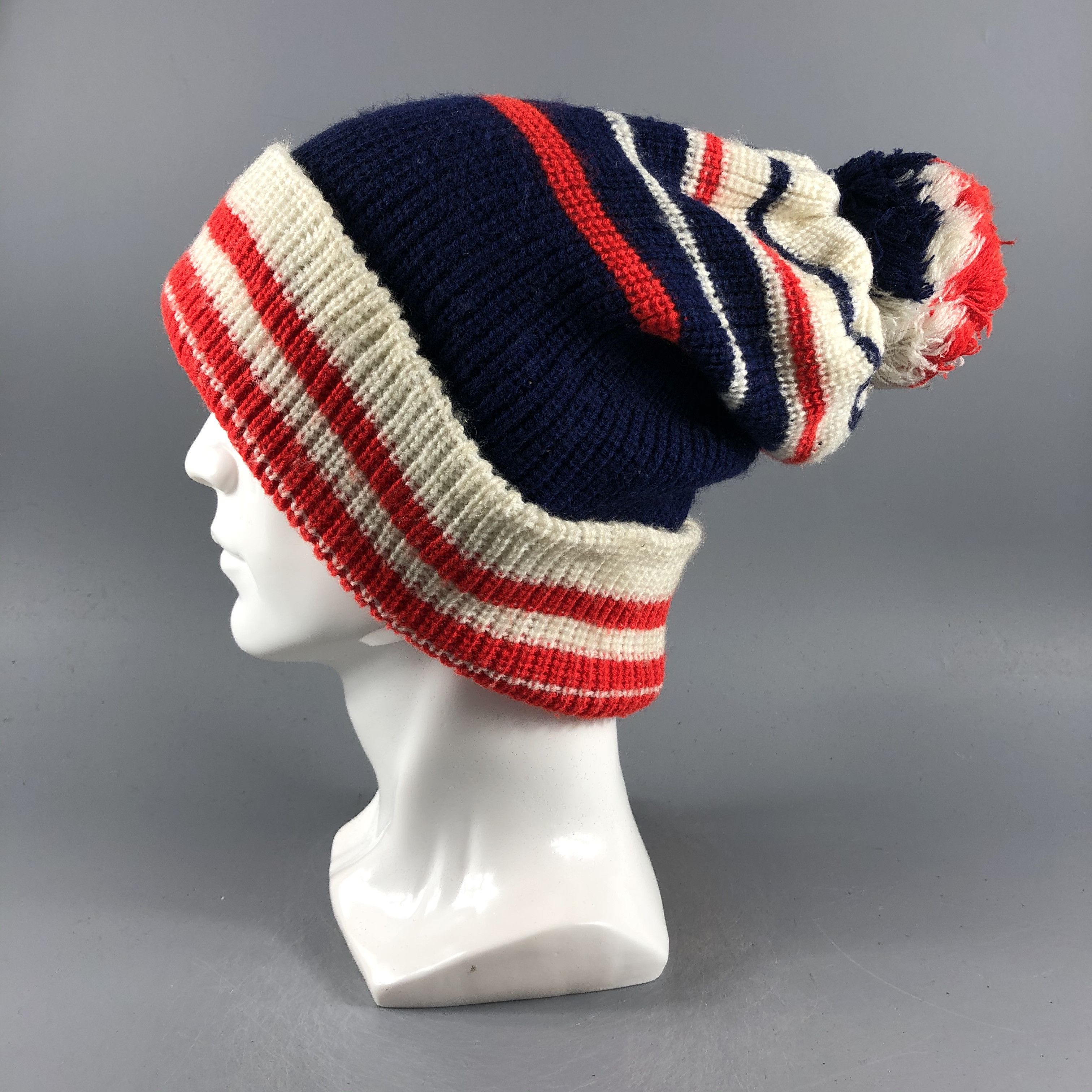 Japanese Brand × Vintage Stripe Slouchy Beanie Snow Hat Snow Cap -D103 Size ONE SIZE - 5 Thumbnail