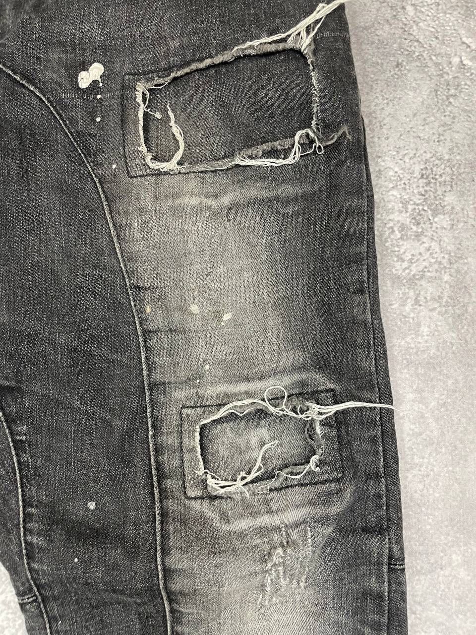 Dsquared2 Dsquared2 Men Black Distressed Denim Jeans Pants Slim Fit Size US 32 / EU 48 - 7 Thumbnail