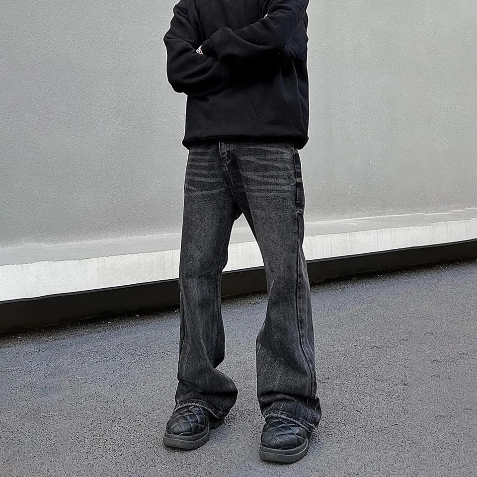 Designer × Japanese Brand × Jean Loose Straight-leg Flared Black Jeans Size US 28 / EU 44 - 1 Thumbnail