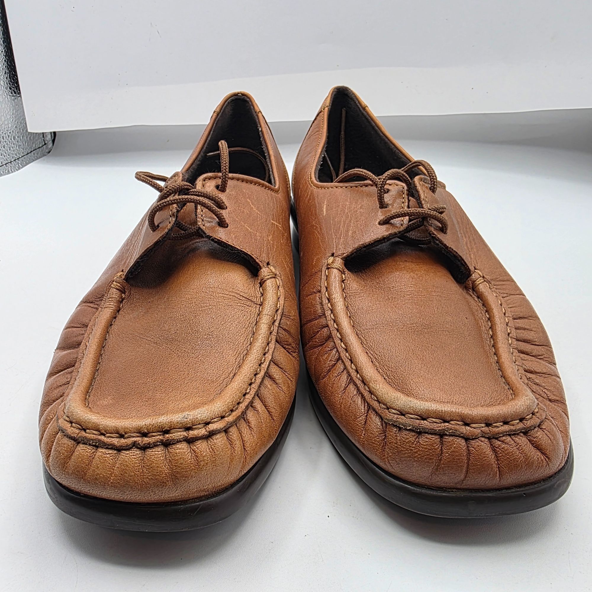 SAS SAS Petra Womens 9.5 Brown Leather Comfort Shoes Casual Loaf Size US 9.5 / IT 39.5 - 12 Thumbnail