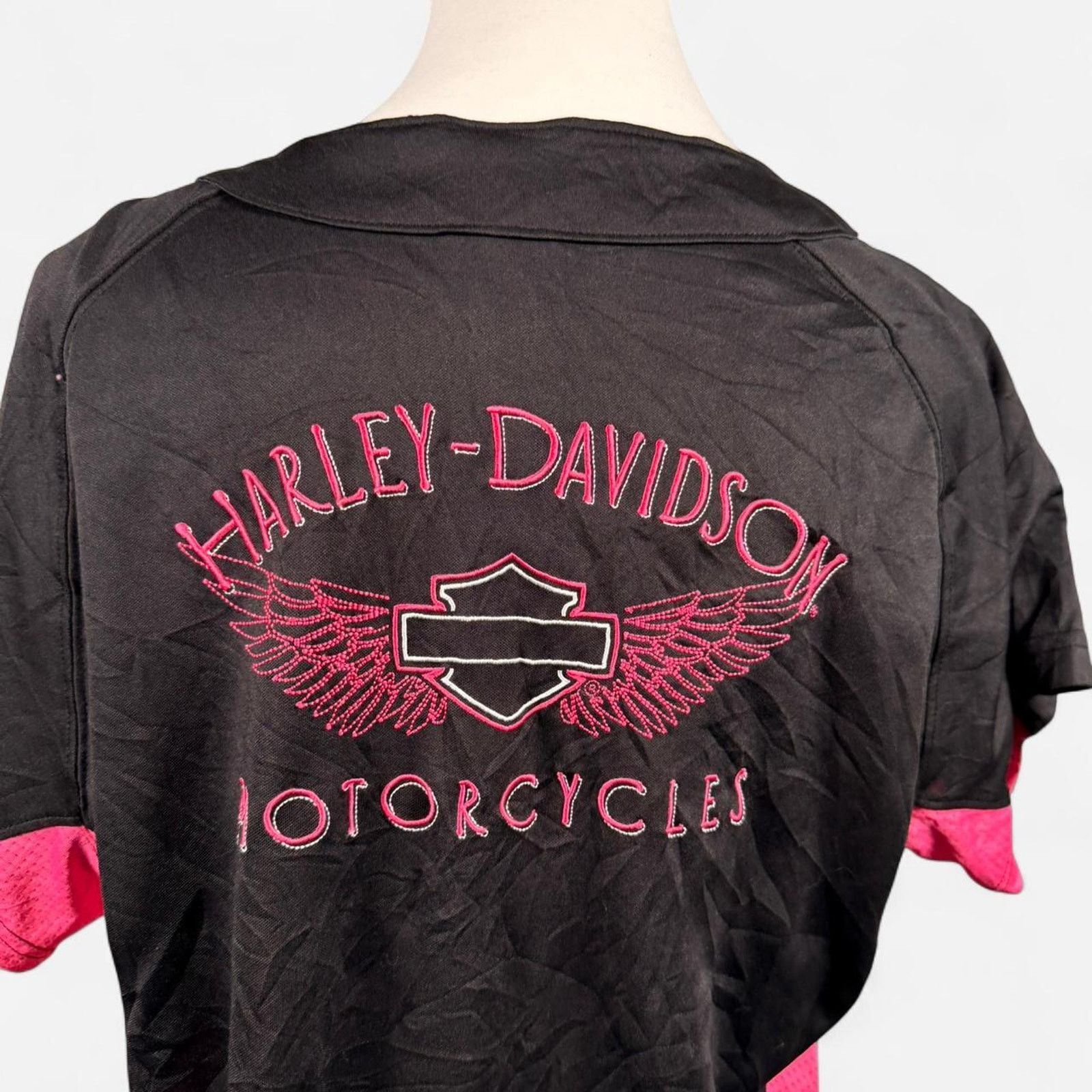 Harley Davidson Black and pink harley davidson Size XL / US 12-14 / IT 48-50 - 3 Thumbnail