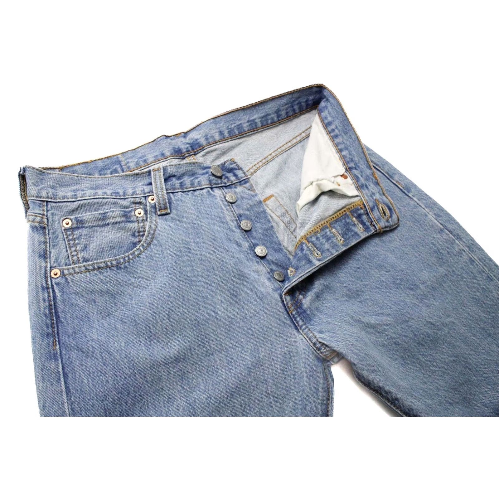 Levi's LEVI'S 501 Jeans W32/L32 Distressed Straight Mens Blue Refurbished Patch Details For Size US 32 / EU 48 - 5 Thumbnail