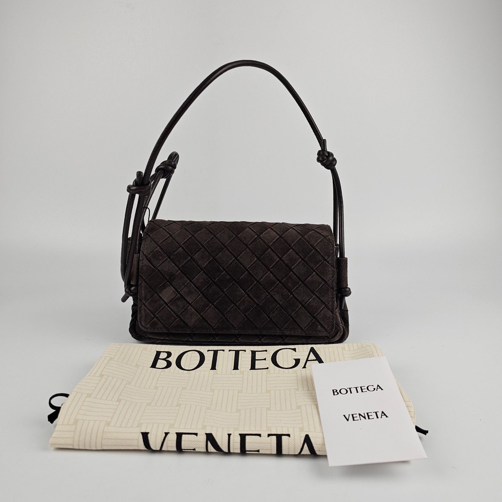 Bottega Veneta Notturno $2300 Fondant Suede Shoulder Bag New, Women's
