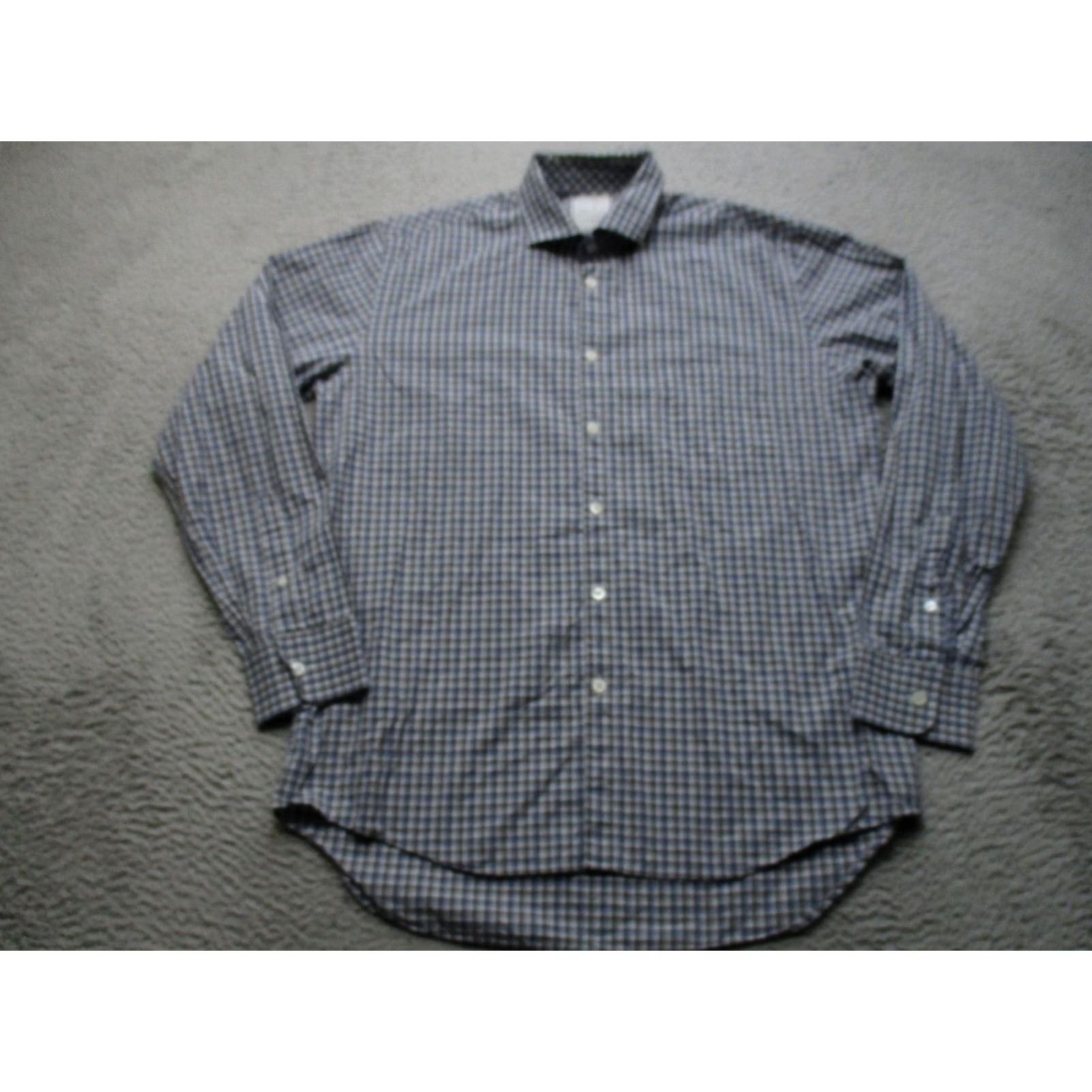 Billy Reid Billy Reid Shirt Mens M Blue Check Long Sleeve Button-Up Cotton Casual Size US M / EU 48-50 / 2 - 2 Thumbnail