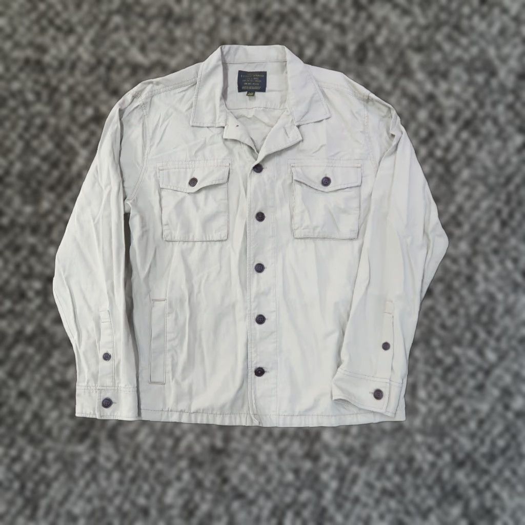 Lucky Brand Lucky Brand Platoon Shirt Jacket Mens XL Beige Solid Mid-Length Vintage No Size US XL / EU 56 / 4 - 1 Thumbnail