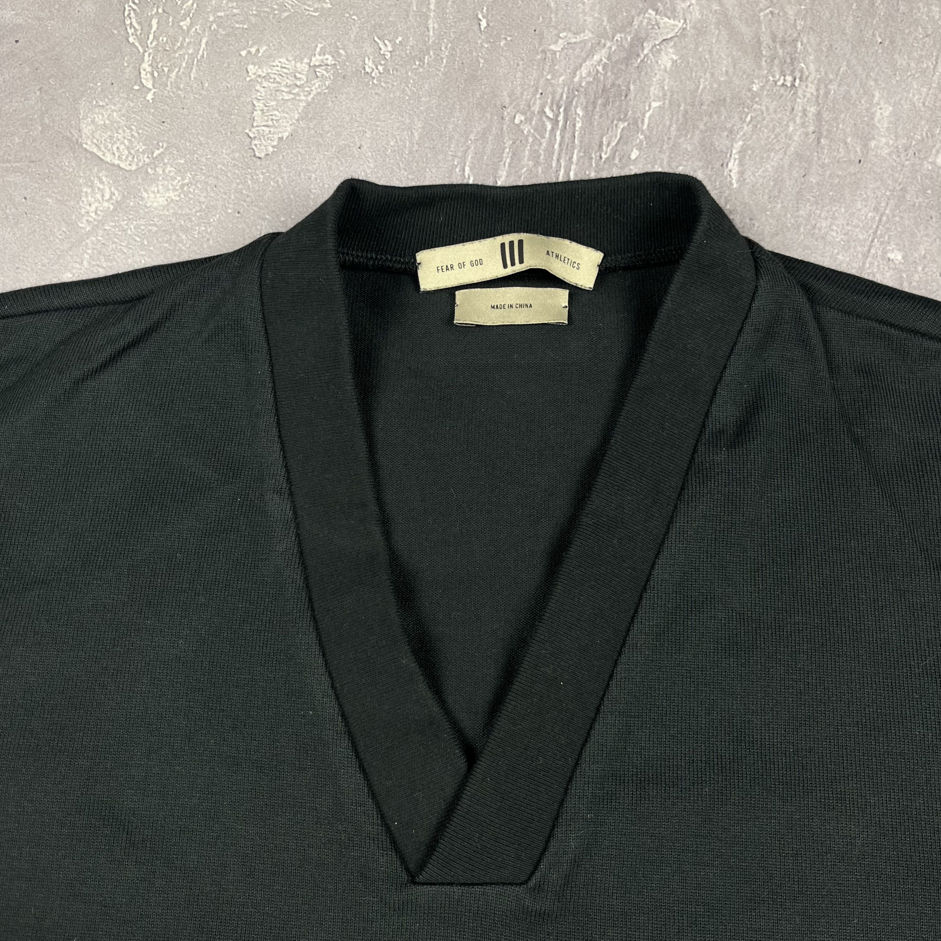 Adidas × Fear of God Adidas Fear Of God V Neck Short Sleeve T-Shirt Black Size US S / EU 44-46 / 1 - 3 Thumbnail