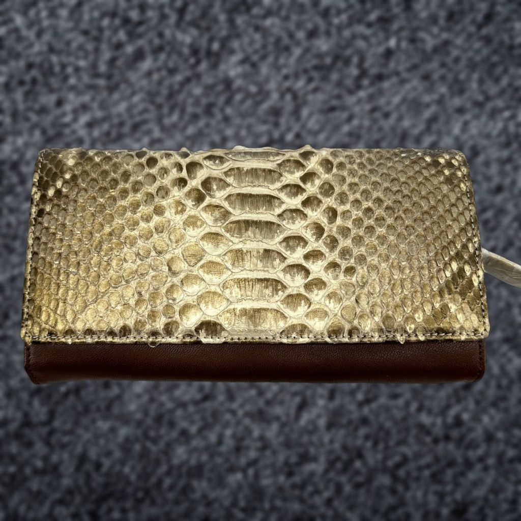 Vintage The Black Label Wallet Womens Genuine Python Leather Clutch Exotic Luxury Purse Size ONE SIZE - 1 Thumbnail