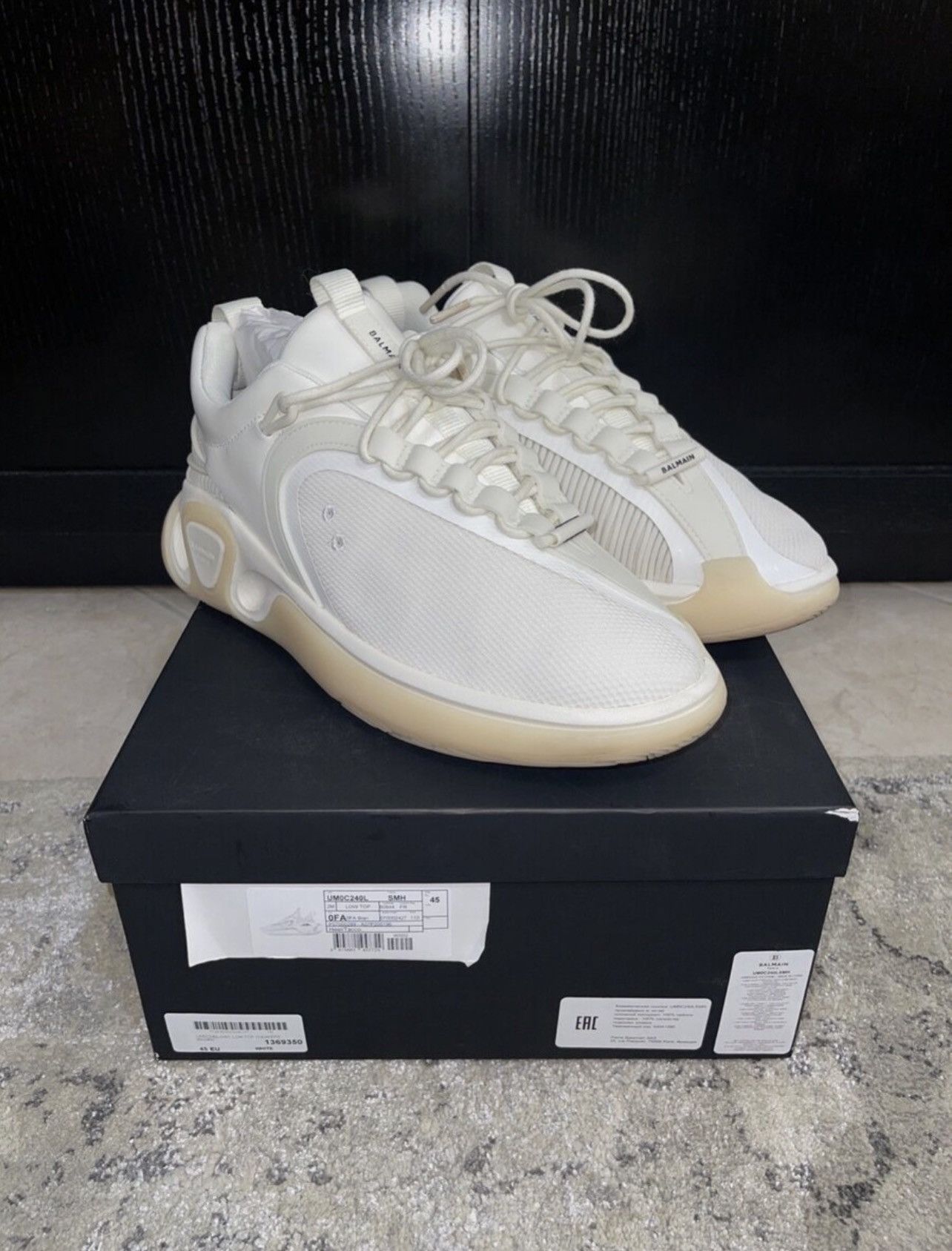 Balmain BALMAIN B RUNNER LOW. SIZE 45 / 12 US. WHITE BEIGE ROSE GOLD Size US 12 / EU 45 - 5 Thumbnail