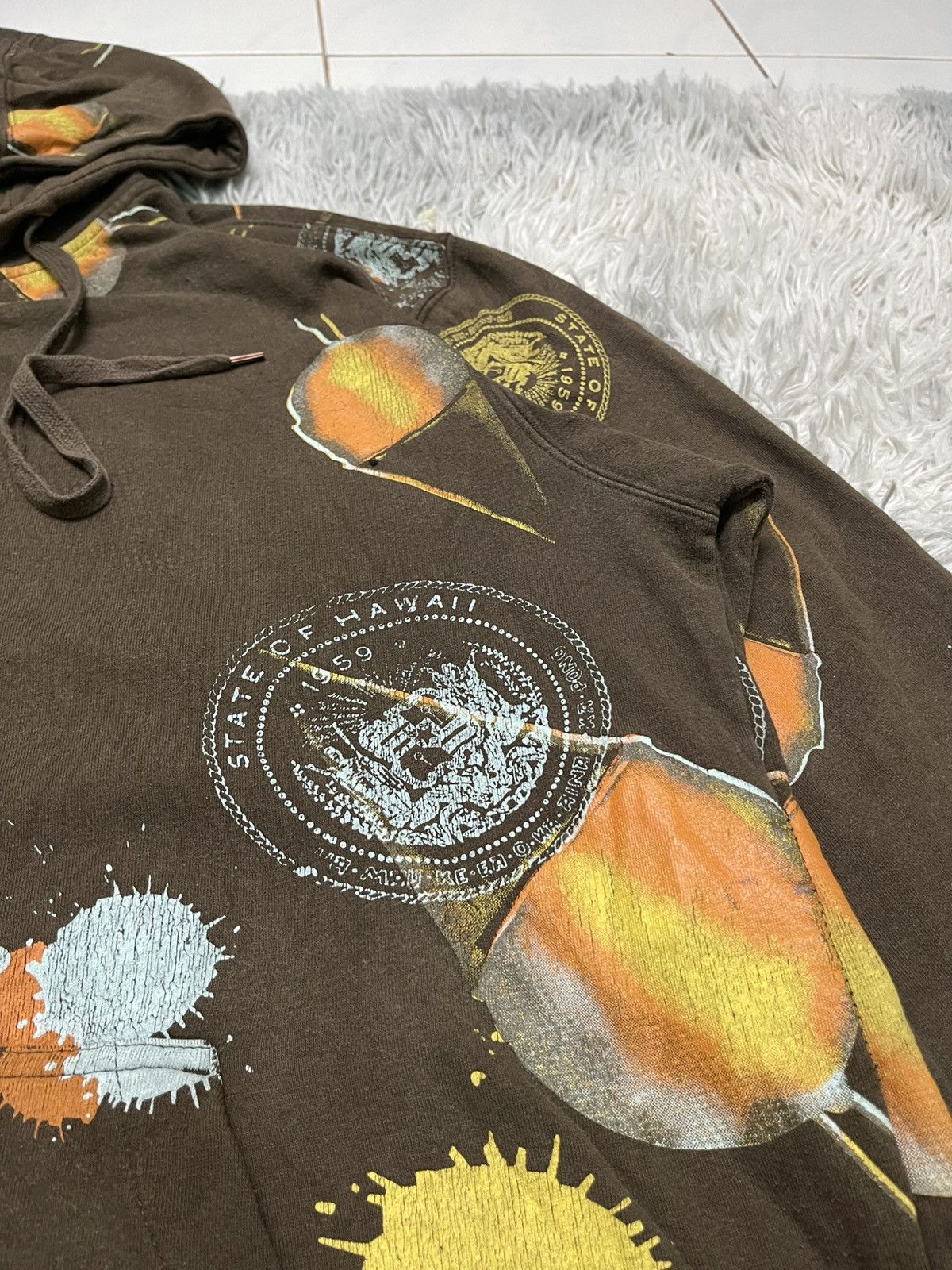 Quiksilver 2000s QUICKSILVER HAWAII ALL OVERPRINT HOODIE ZIPPER Size US L / EU 52-54 / 3 - 8 Thumbnail