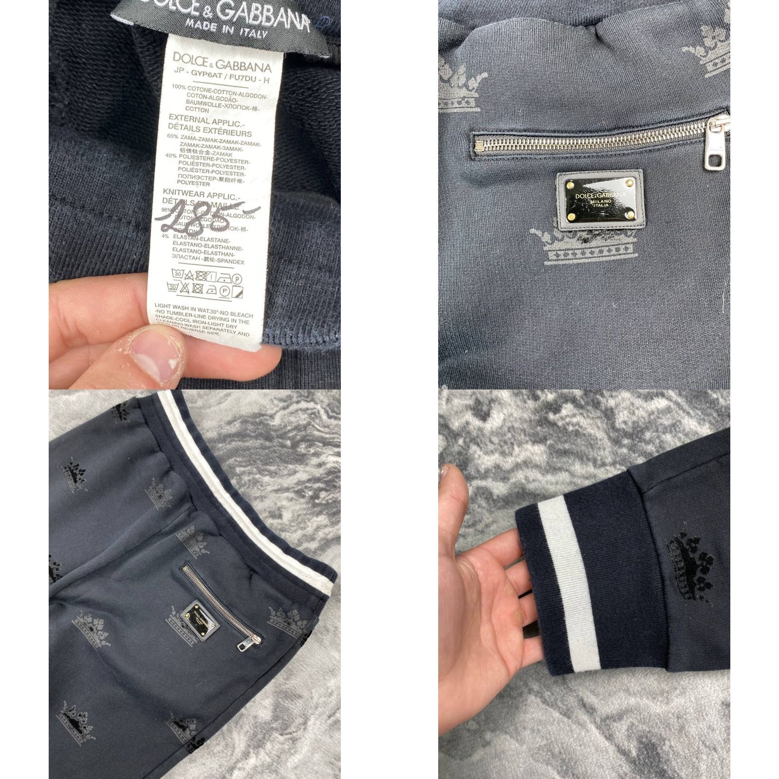 Dolce & Gabbana VINTAGE Dolce&Gabbana Crown Sweatpants Monogram Logo Men Size 48 Black Size US 32 / EU 48 - 9 Thumbnail