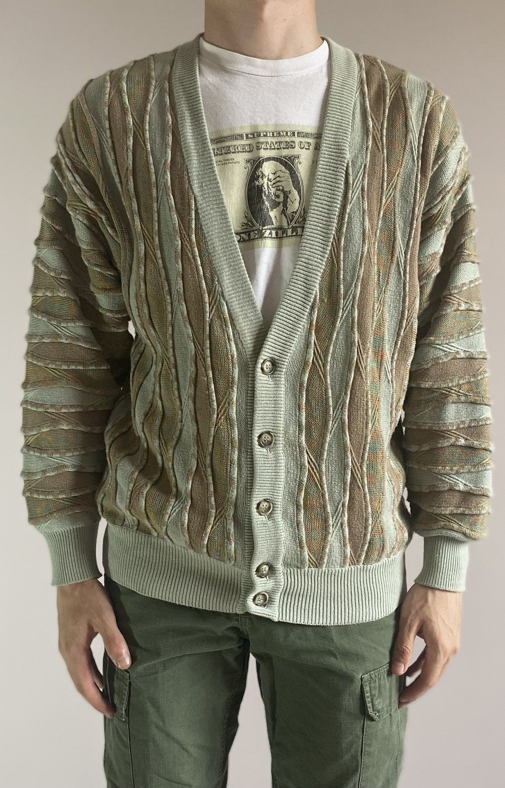Other Vintage Knit Cardigan Coogi Style Sweater Size US M / EU 48-50 / 2 - 1 Thumbnail