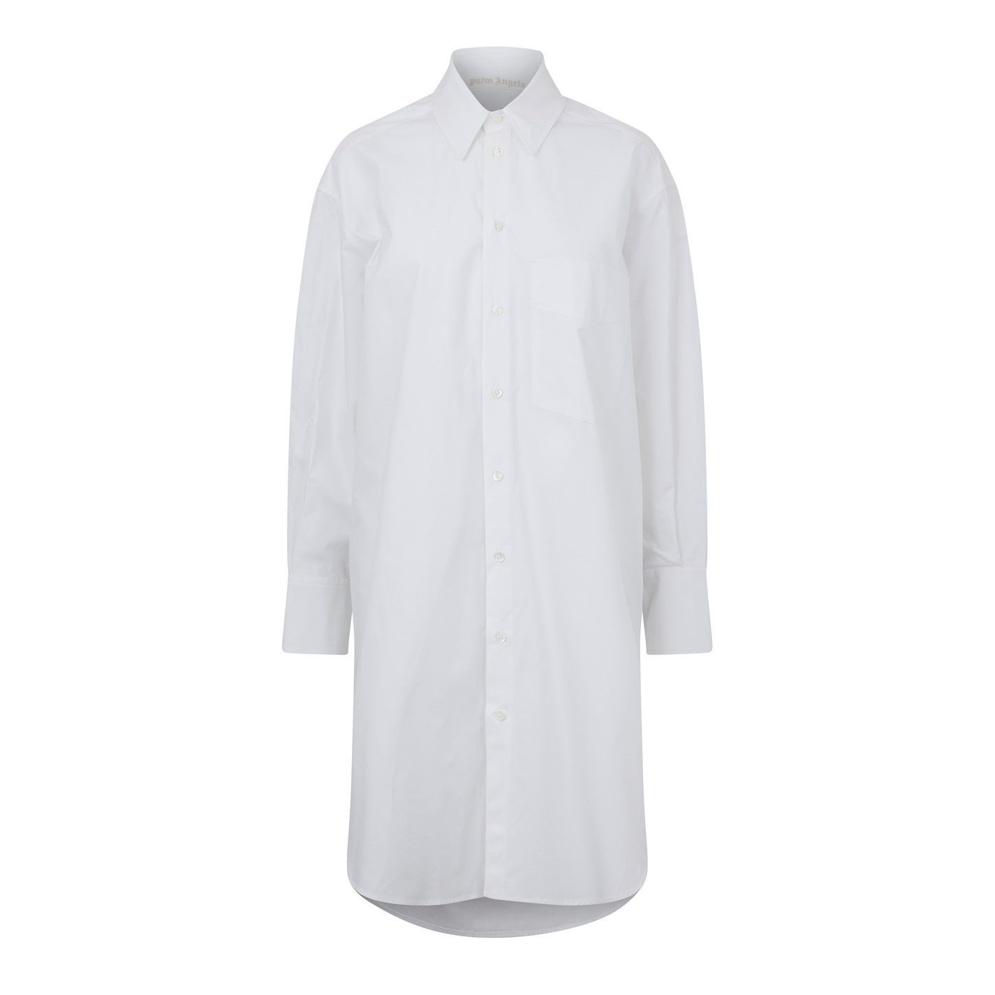 Palm Angels o1g2r1mq0425 Rhinestone Shirt Dress in White Size XXS / US 00 / IT 34 - 1 Thumbnail