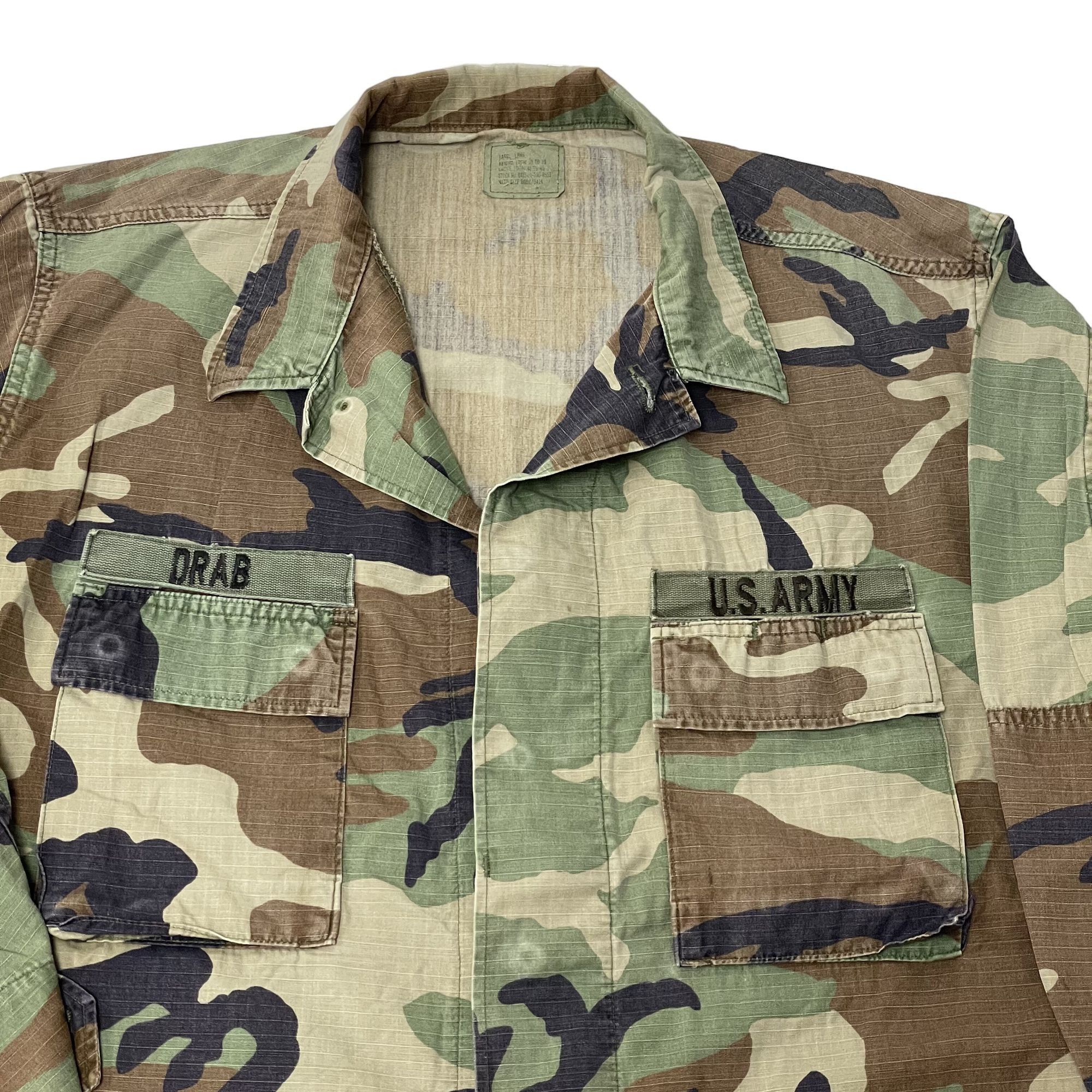 Other Vtg Military Woodland CAMOUFLAGE Hot Weather US Army Shirt Size US L / EU 52-54 / 3 - 2 Thumbnail