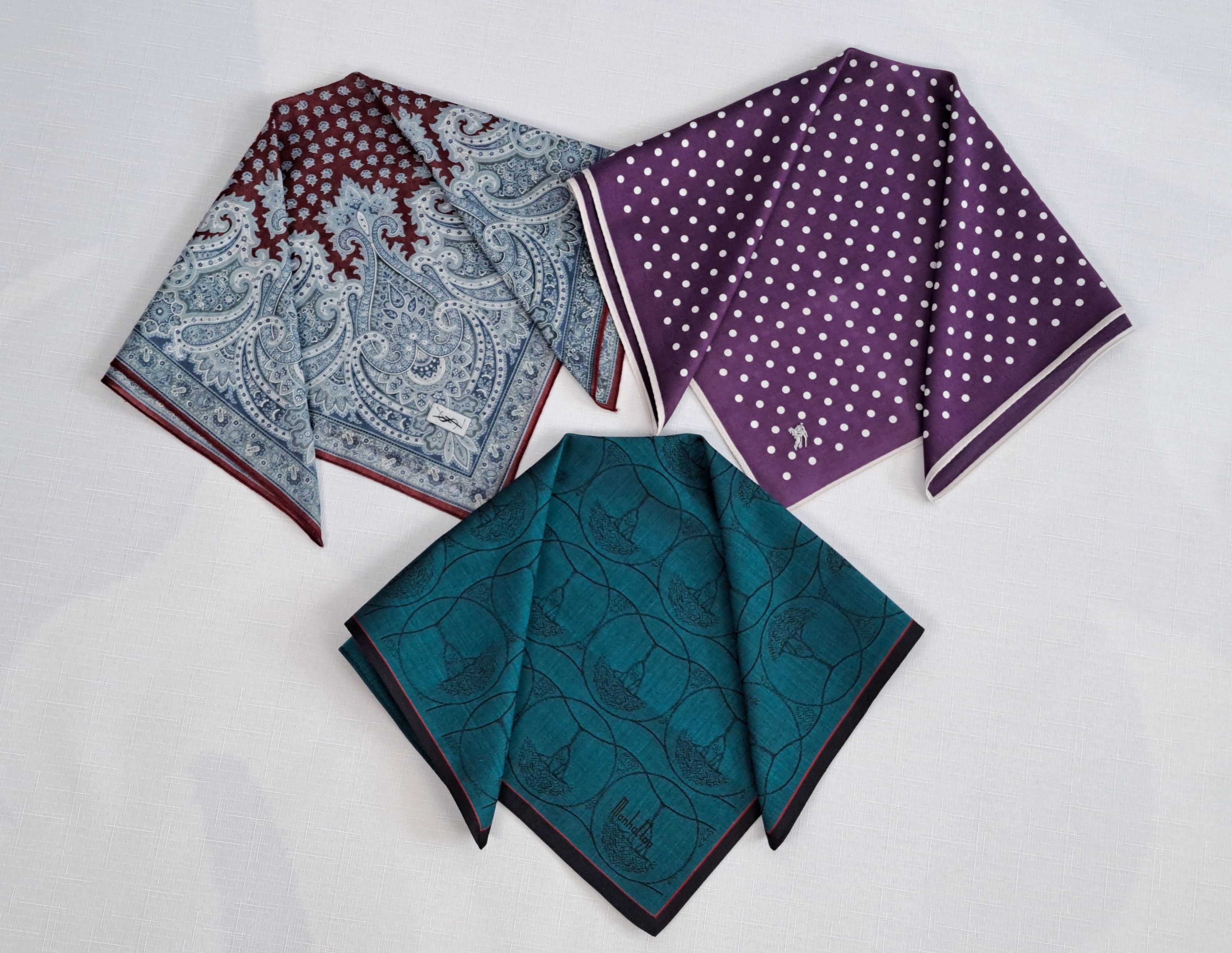 Yves Saint Laurent YSL Burberry Manhattan cotton handkerchief/pocket square. Size ONE SIZE - 3 Thumbnail