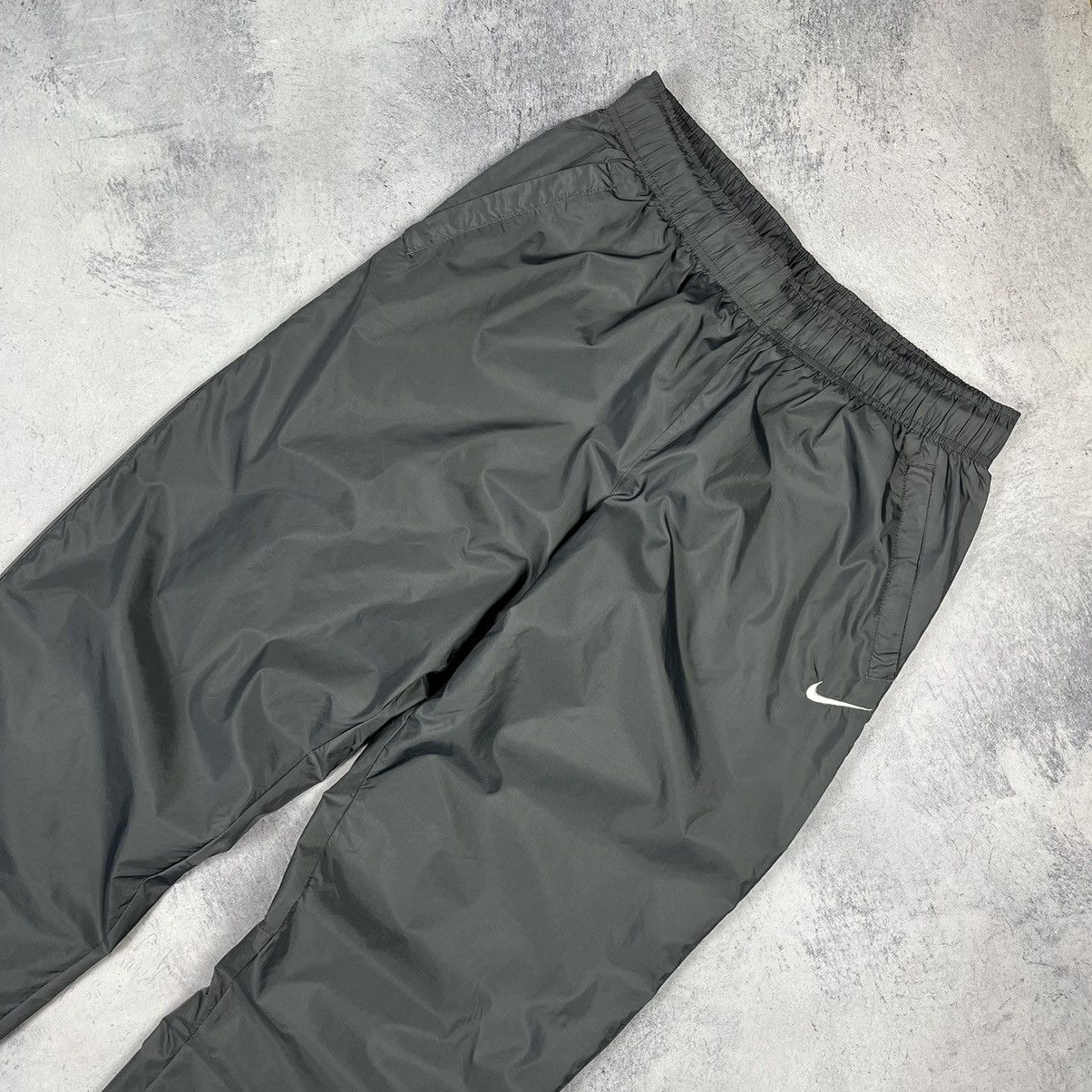 Nike × Vintage Vintage Nike drill nylon y2k swoosh track pants 90’s Size US 34 / EU 50 - 2 Thumbnail