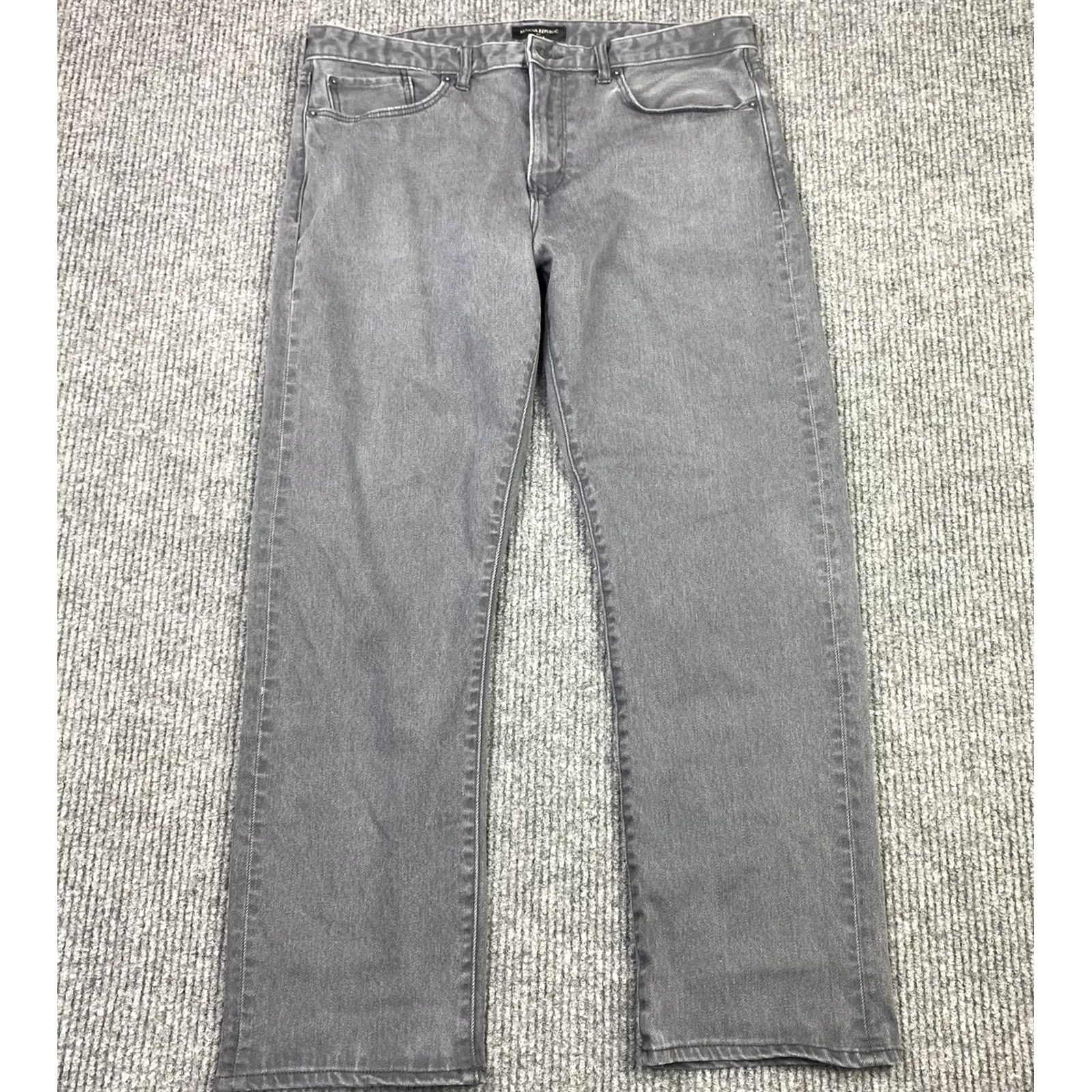 Banana Republic Banana Republic Jeans Slim Denim 38x31 Gray Men Modern Classic Stretch 5-Pocket Belt Loops Size US 38 / EU 54 - 3 Thumbnail