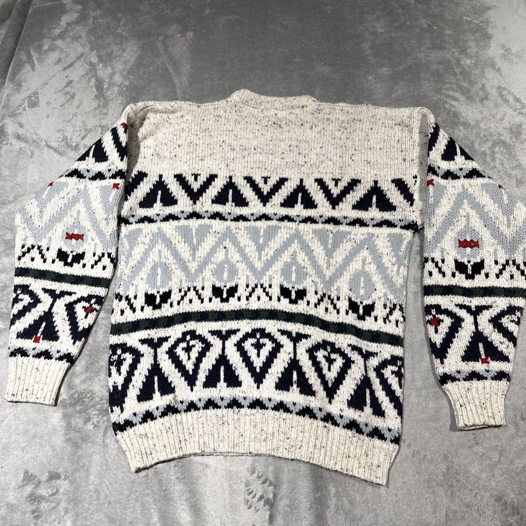 Vintage VINTAGE St. Johns Bay Sweater Mens XLT Geometric Fair Isle Acrylic Wool Blend Pullover Crew Neck Knits Beige Men Size US XL / EU 56 / 4 - 6 Thumbnail