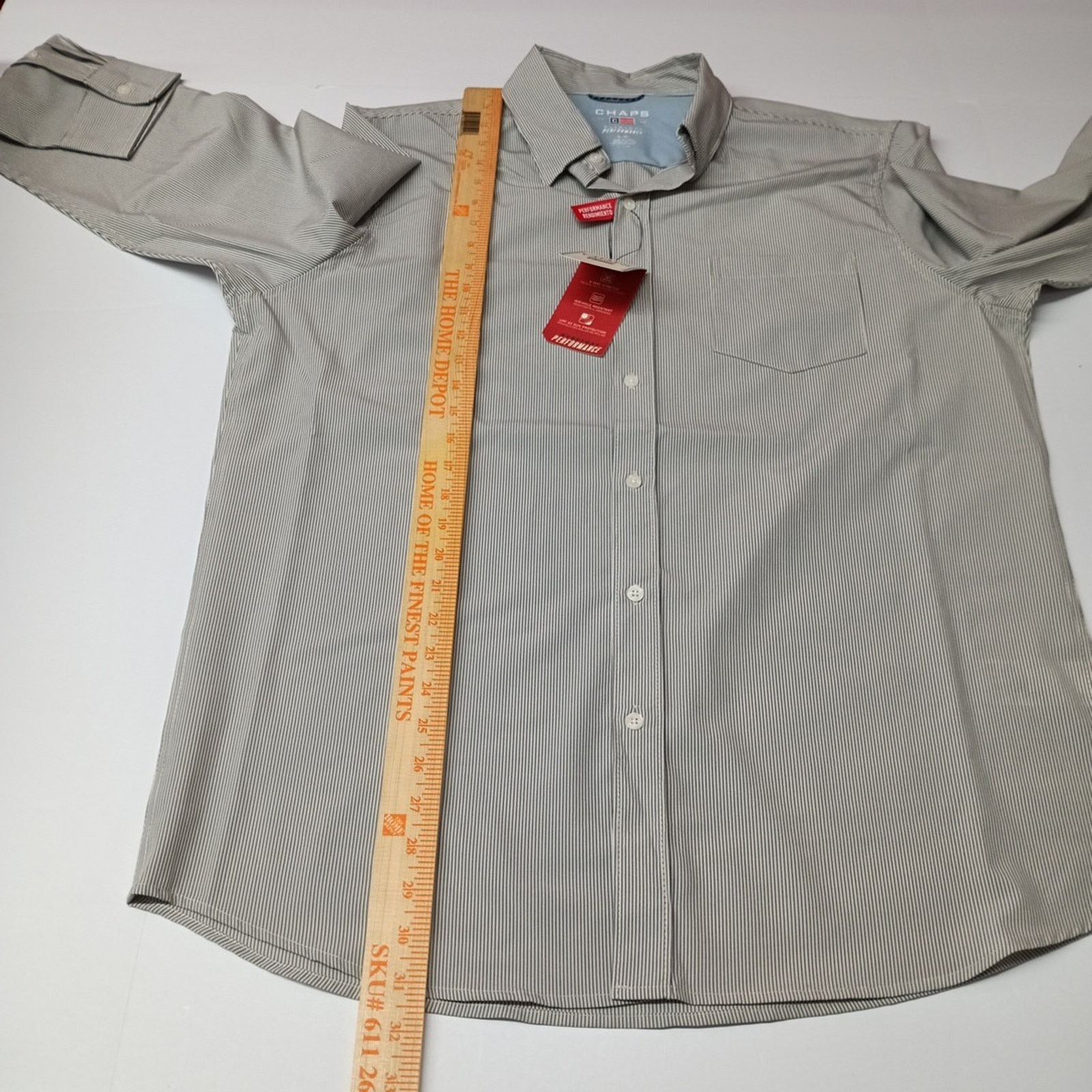 Chaps Chaps Woven Shirt Men's L Steel Gray Striped Stretch Classic Size US L / EU 52-54 / 3 - 7 Thumbnail