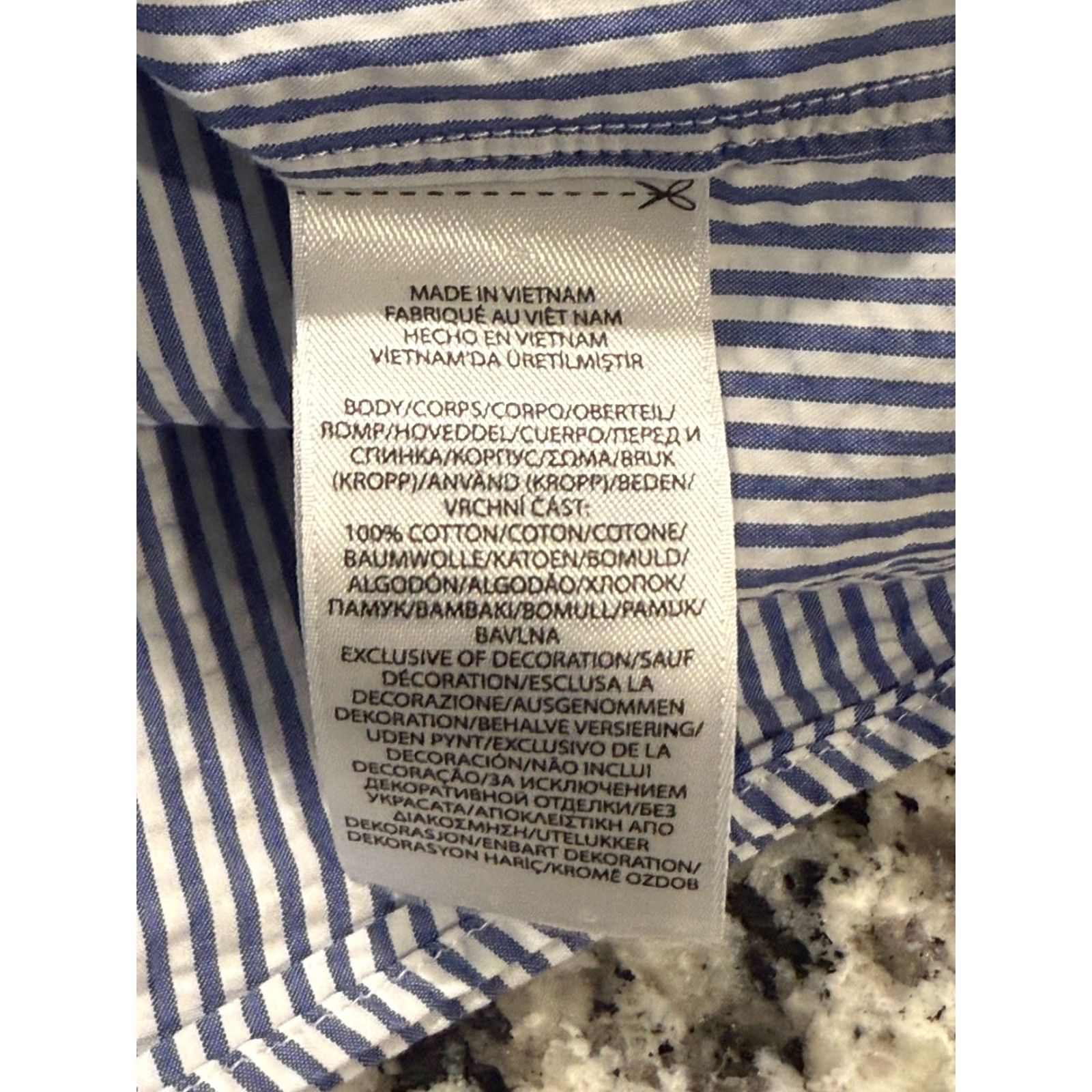 Ralph Lauren Ralph Lauren Untucked Fit Shirt Mens Large Blue Striped Seersucker Short Sleeve Size US L / EU 52-54 / 3 - 6 Thumbnail
