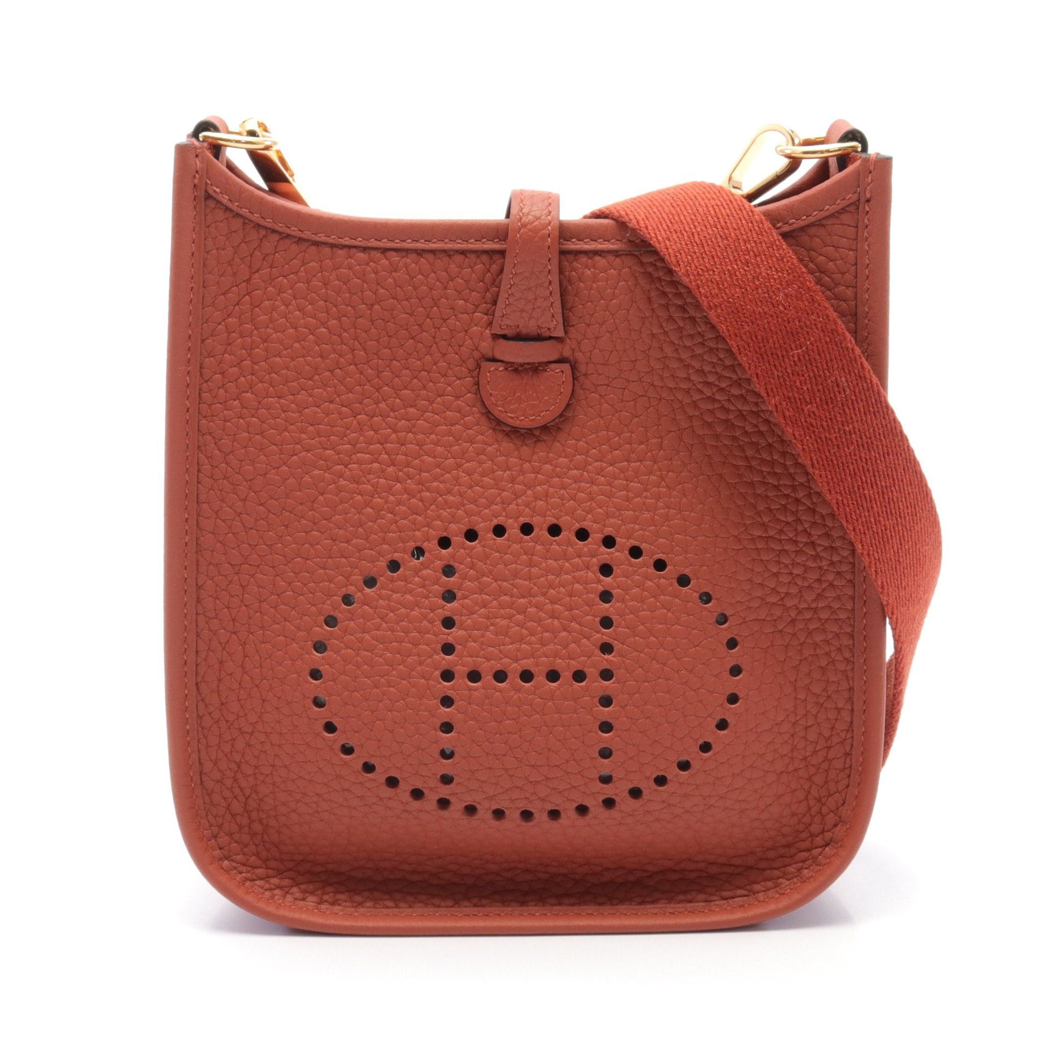 Hermes Hermes Evelyn Tpm Cuible Shoulder Bag Clemence Leather Brown Gold Hardware Double Engraved Size ONE SIZE - 1 Thumbnail