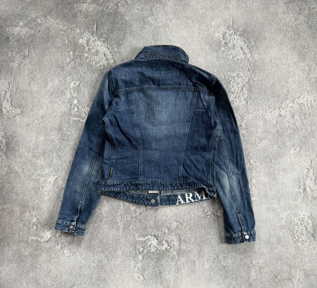 Armani Armani Jeans vintage retro denim indigo jacket track bomber Size S / US 4 / IT 40 - 16 Thumbnail