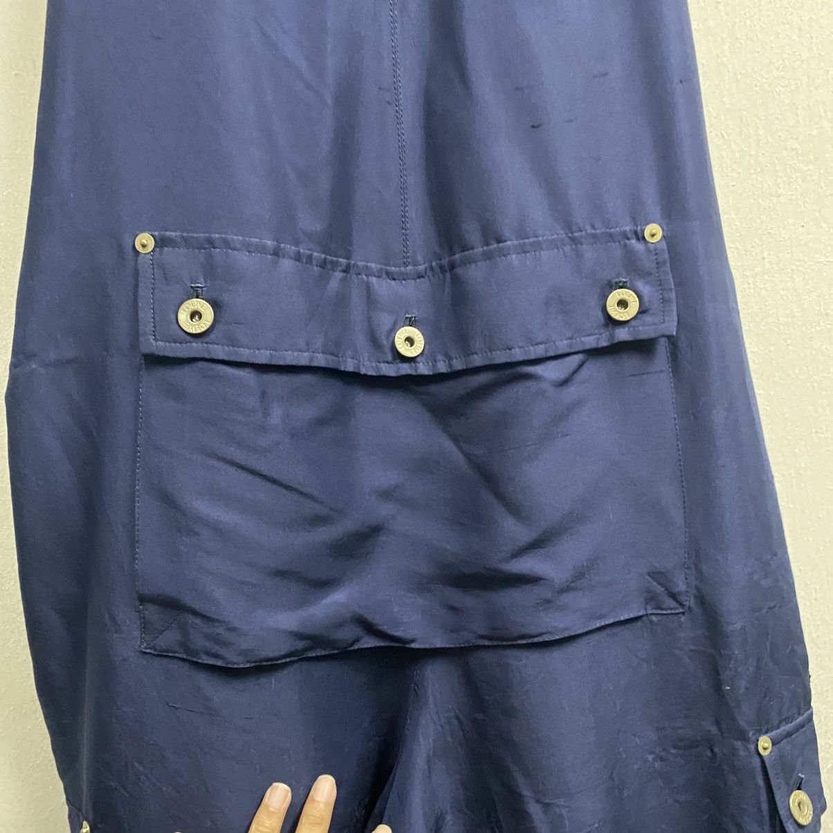 Loewe Loewe Navy Blue Silk Cargo Overalls Jumpsuit Size US 43 - 14 Thumbnail