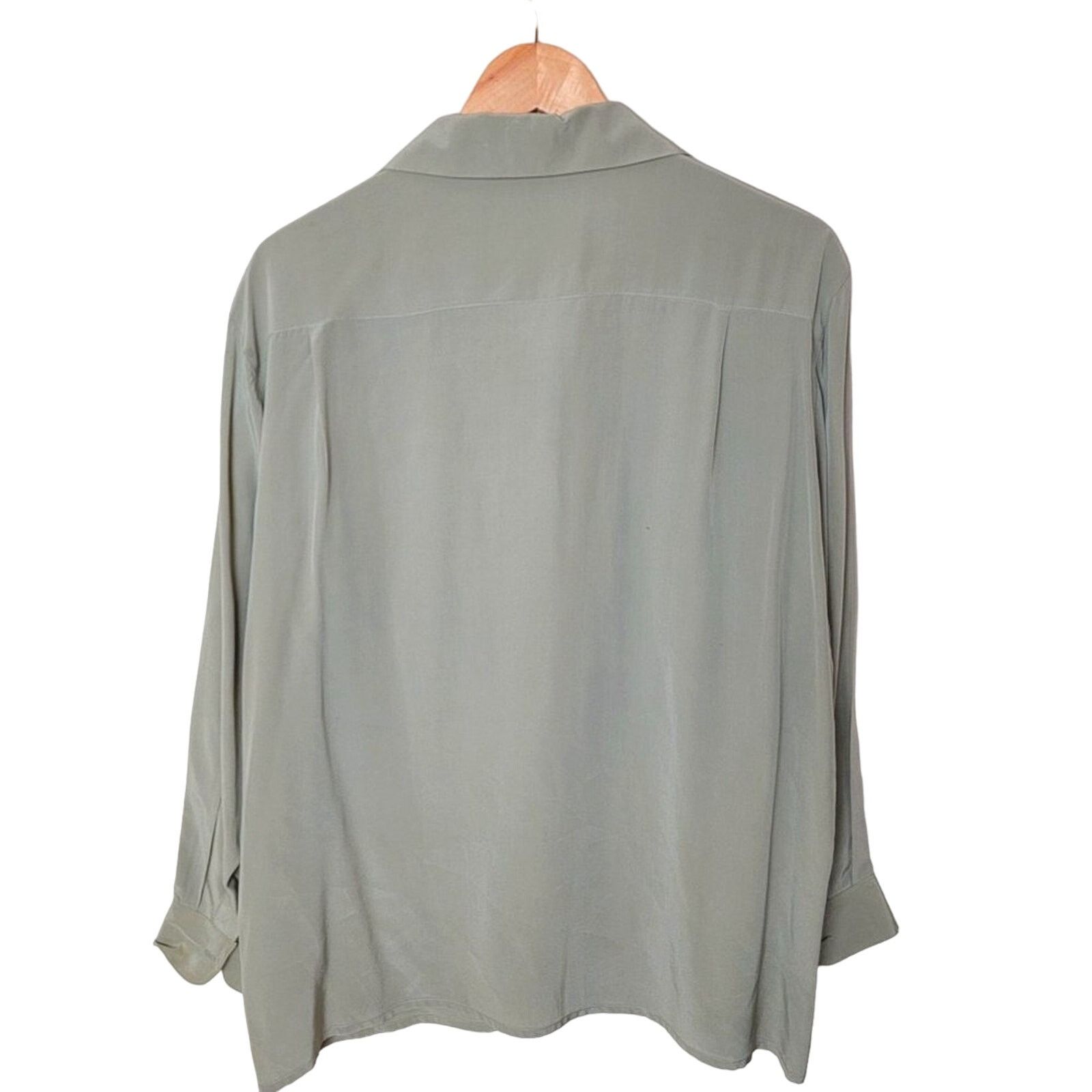 Vintage Alex Double Flap Pocket Silk Button Front Shirt Size XL / US 12-14 / IT 48-50 - 2 Thumbnail