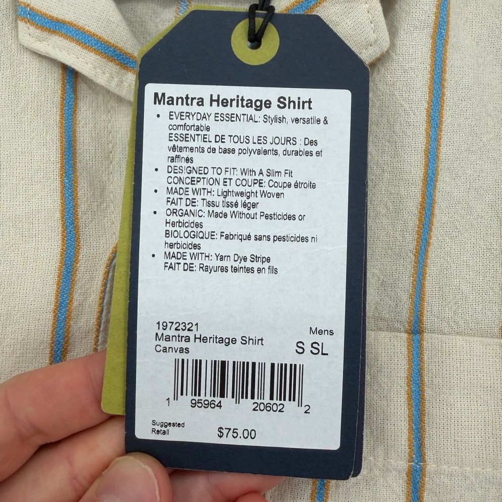 Prana NWT prAna Slim Canvas Mantra Striped Heritage Button Shirt Size US S / EU 44-46 / 1 - 11 Thumbnail