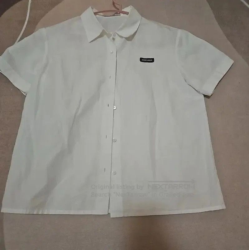 Miu Miu White Cotton Short Sleeve Shirt .