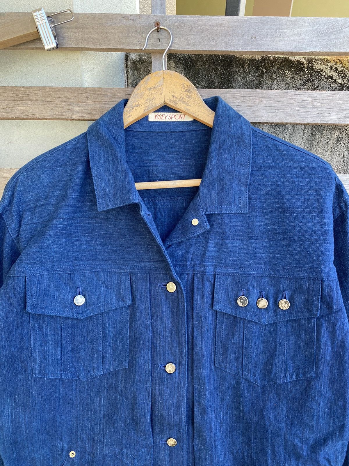 Vintage Vintage Issey Sport Indigo Denim Long Jacket Size L / US 10 / IT 46 - 3 Thumbnail