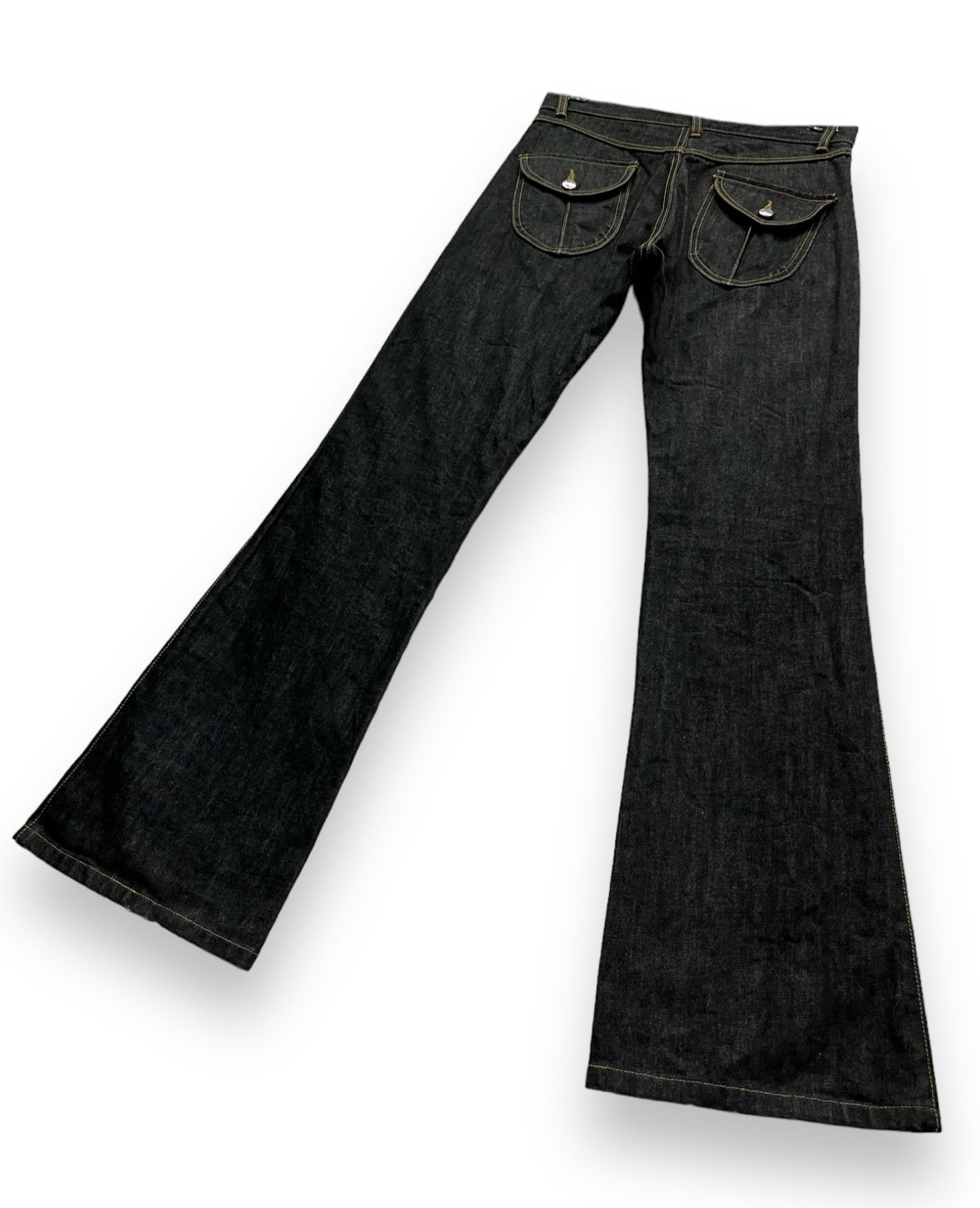 Designer × Katharine Hamnett London × Vintage 🔥KATHARINE HAMNETT LONDON Ultra Flare Denim Bush Pants Size US 28 / EU 44 - 5 Thumbnail