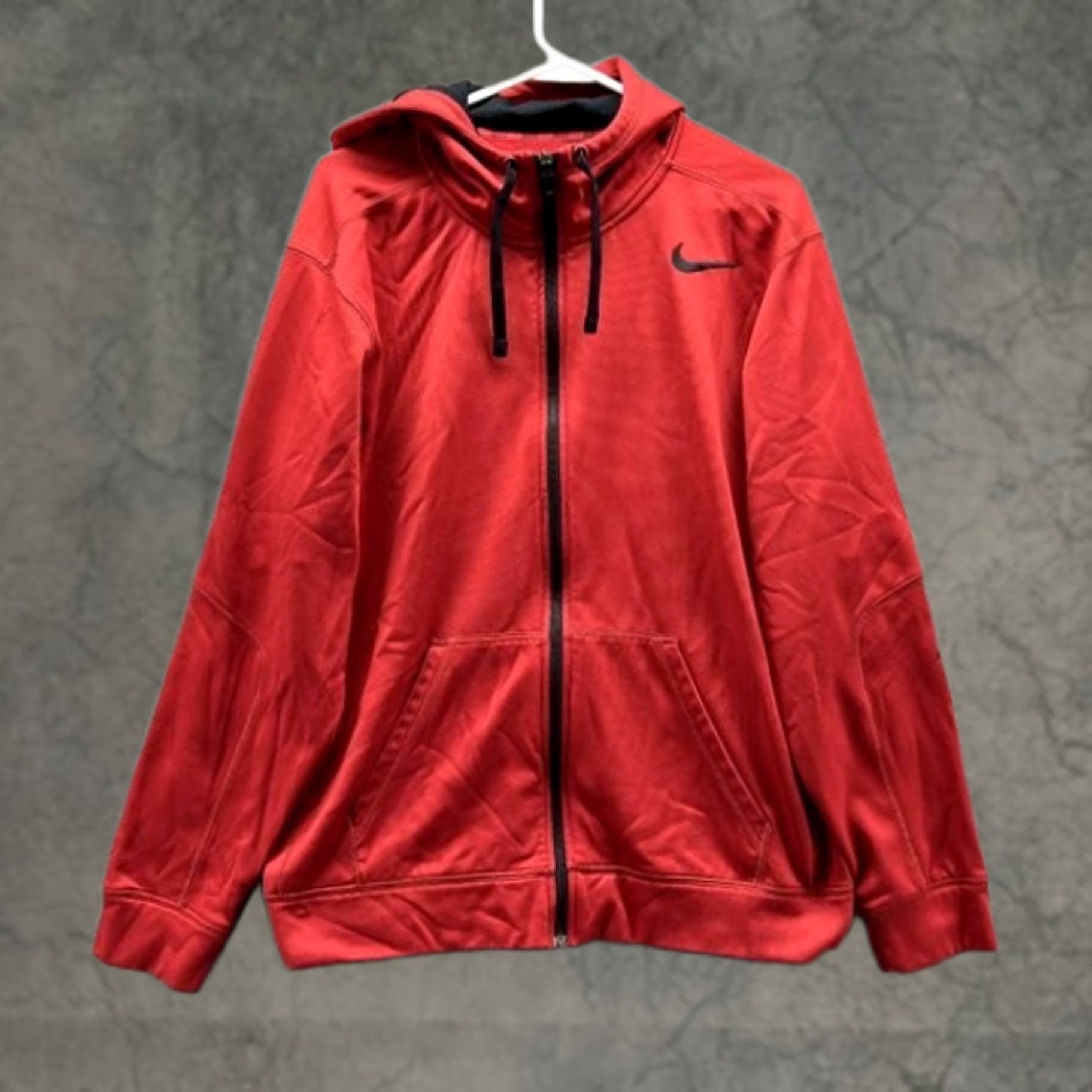 Nike Nike Sweater Hooded Full Zip Men Large Red VTG Swoosh Logo Knit Casual Size US L / EU 52-54 / 3 - 1 Thumbnail
