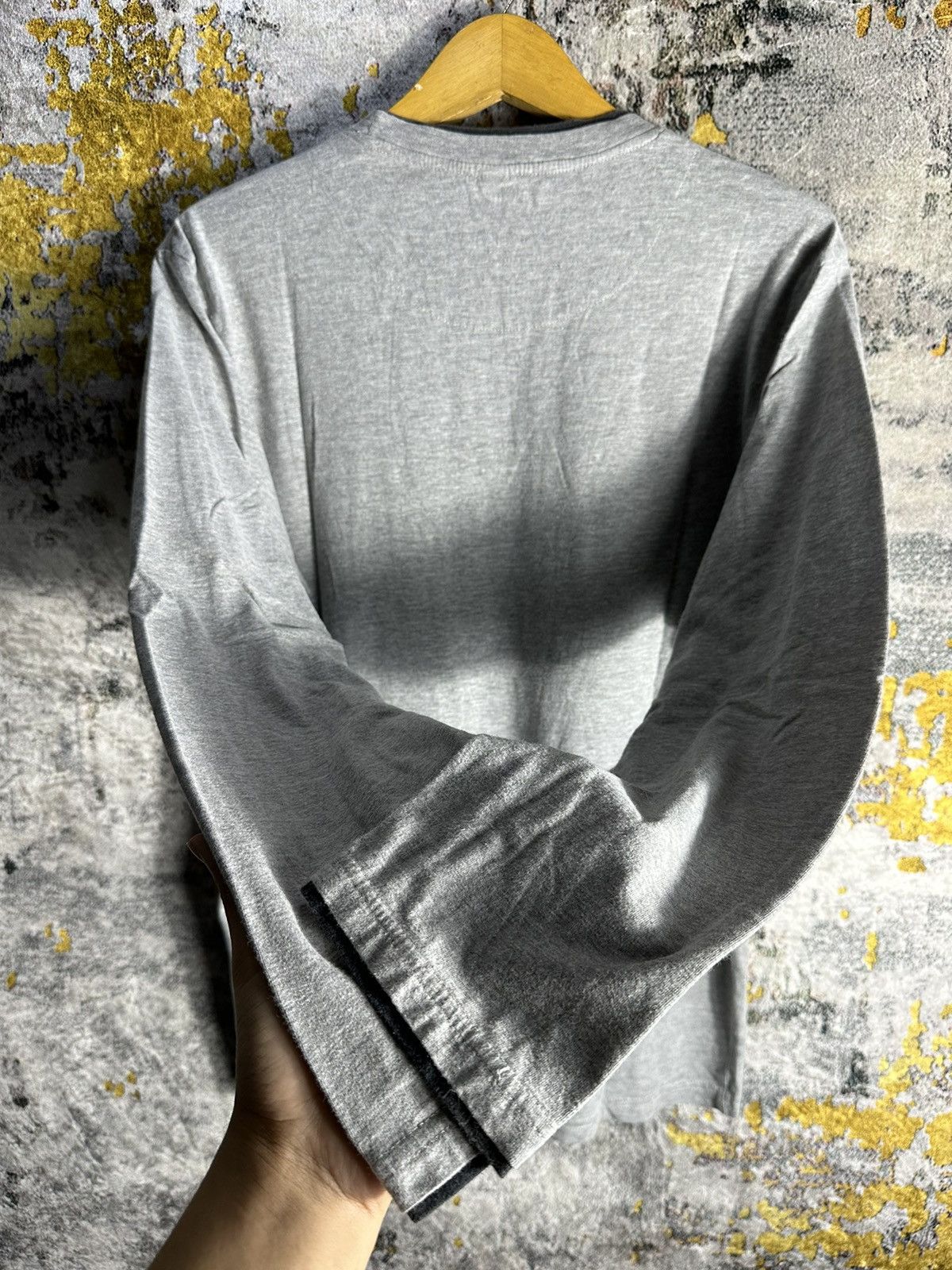 Japanese Brand AIRWALK ABSTRACT POEM DOUBLE COLLAR LONG SLEEVE LGB STYLE Size US L / EU 52-54 / 3 - 4 Thumbnail