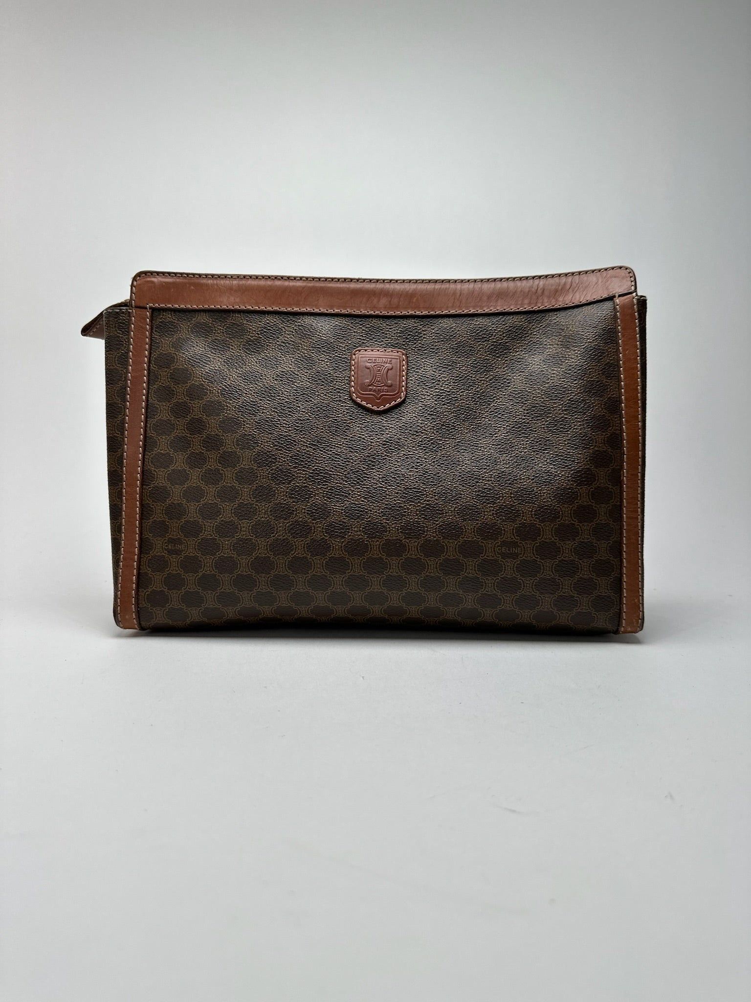 Celine Vintage Monogram Leather clutch brown Size ONE SIZE - 1 Thumbnail