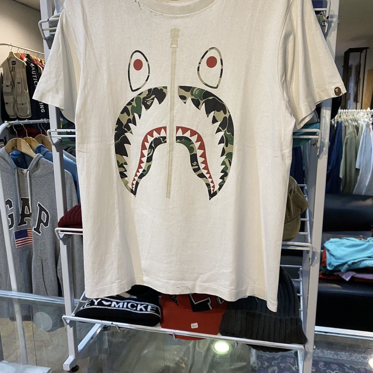 Bape Bape White ABC Camo Shark Tee Size US M / EU 48-50 / 2 - 4 Thumbnail