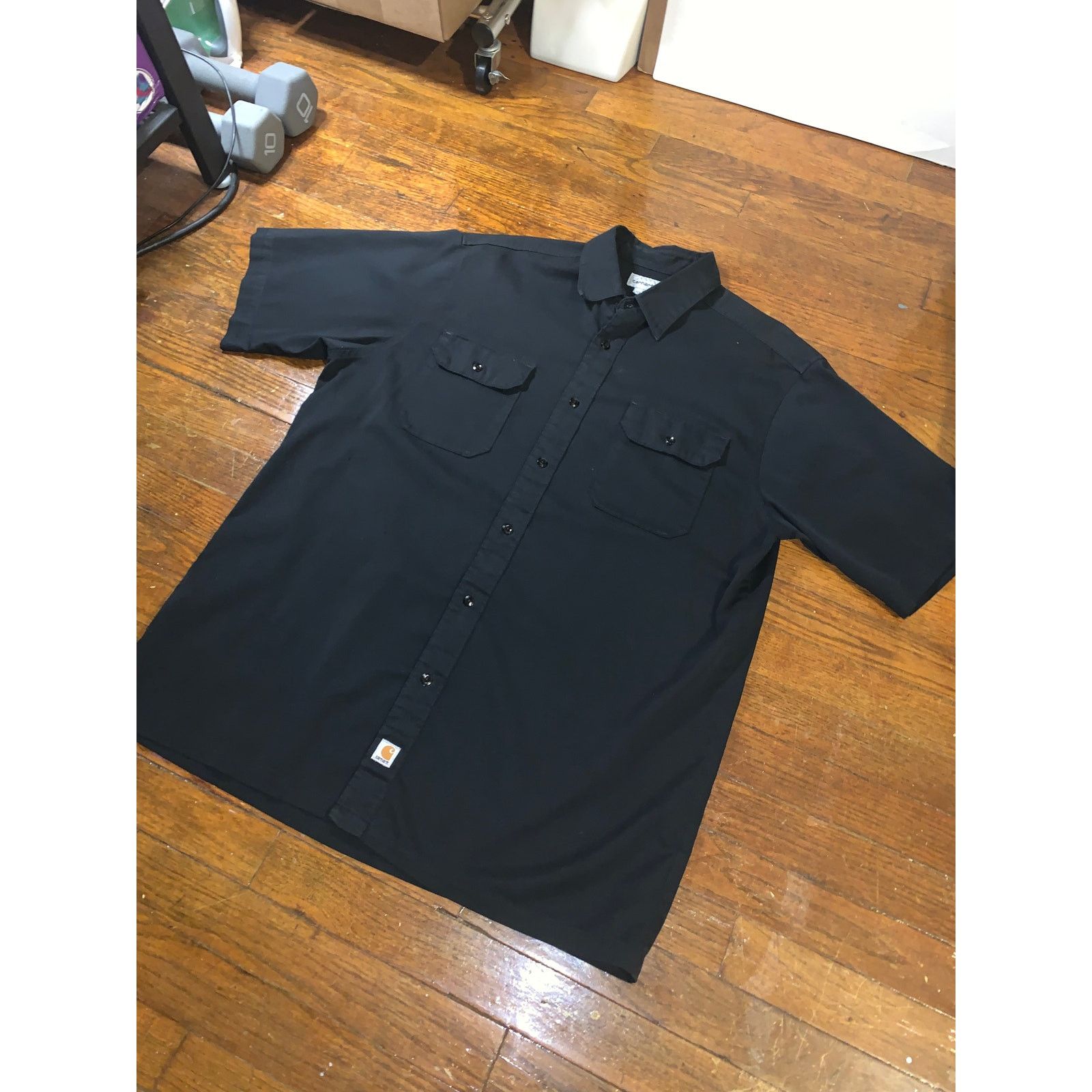 Carhartt Carhartt Black Short Sleeve Work Shirt XL Button Up Workwear Size US XL / EU 56 / 4 - 3 Thumbnail