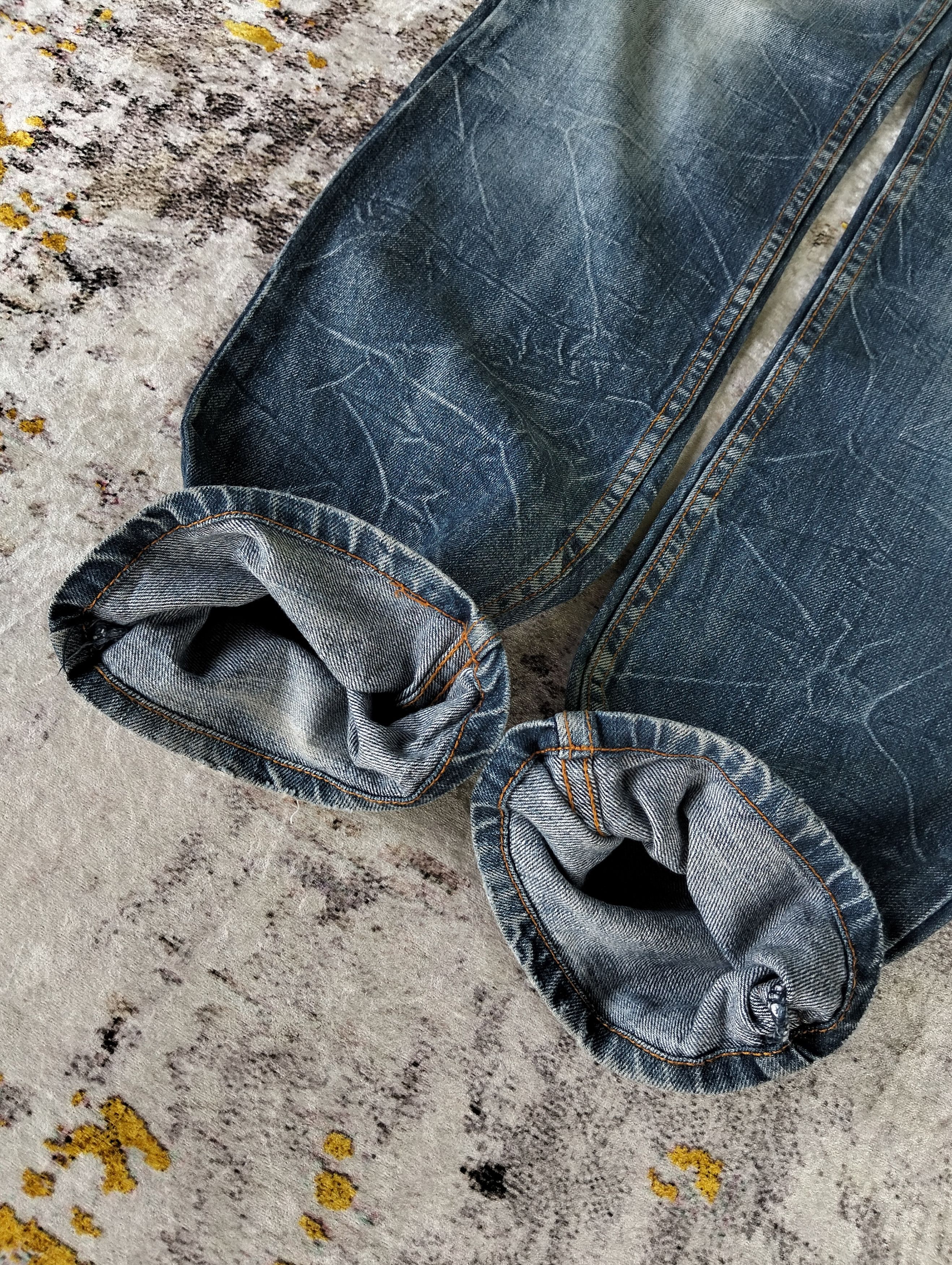 PPFM Japanese Y2K Nylaus Double Waist Claw Mark Stone Wash Jeans Size US 30 / EU 46 - 10 Thumbnail