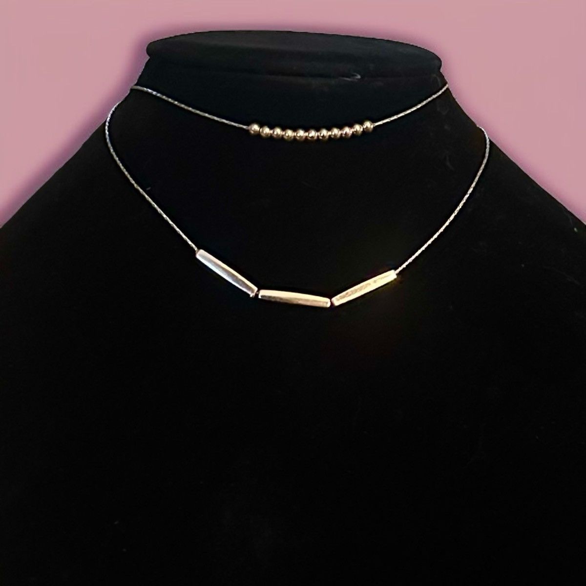 Other Two tone layered necklace set Size ONE SIZE - 1 Thumbnail