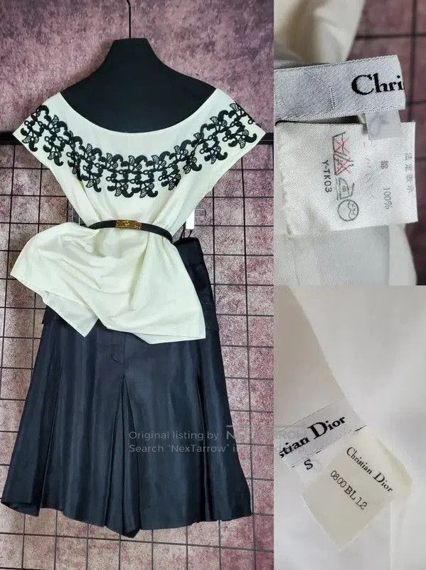 Dior Dior Summer White Cotton Embroidered Short Tee . Size S / US 4 / IT 40 - 1 Thumbnail