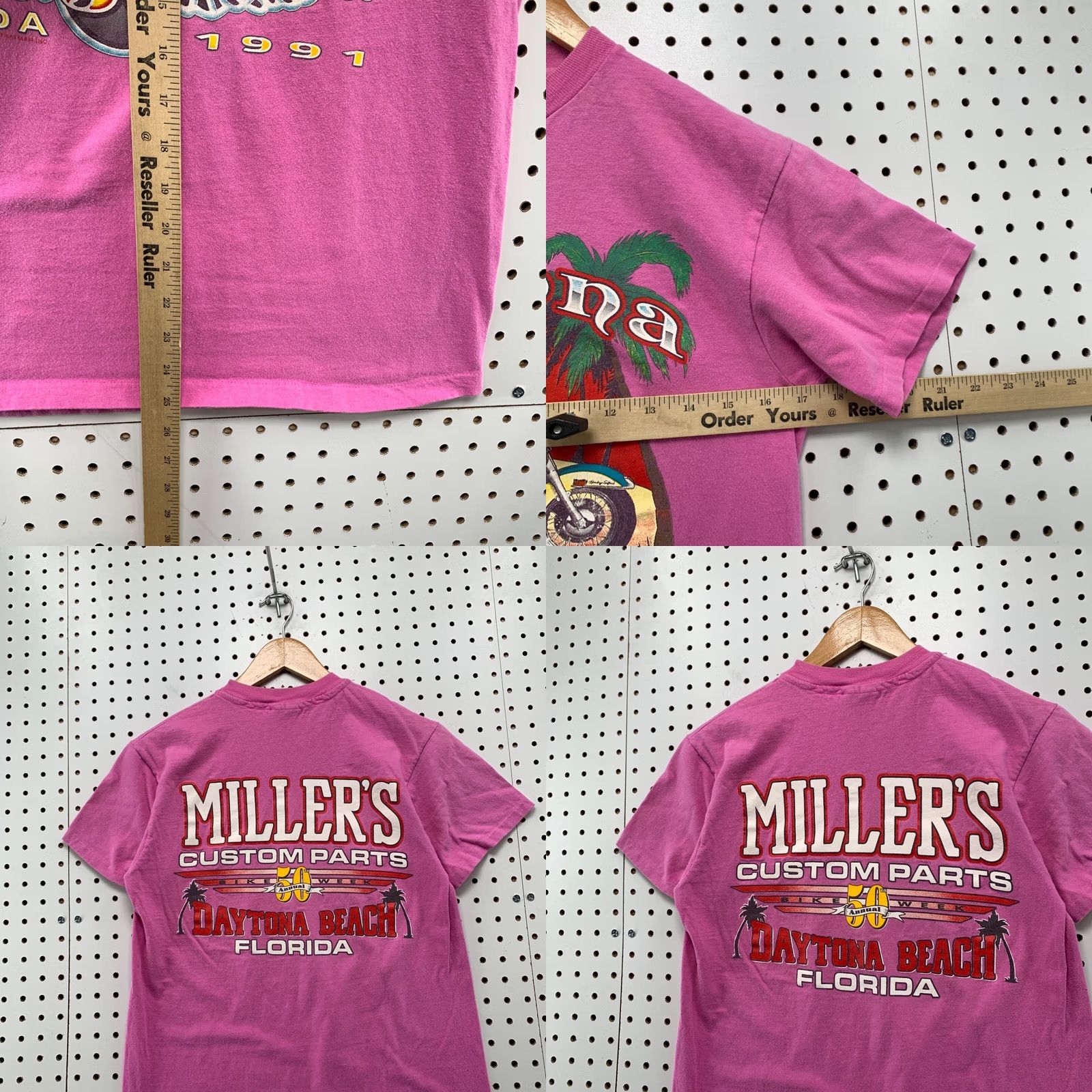 Hanes Vintage 90s Daytona Bike Week Adult M Fits Small Pink Sing Stitch 1991 Florida Size US S / EU 44-46 / 1 - 9 Thumbnail